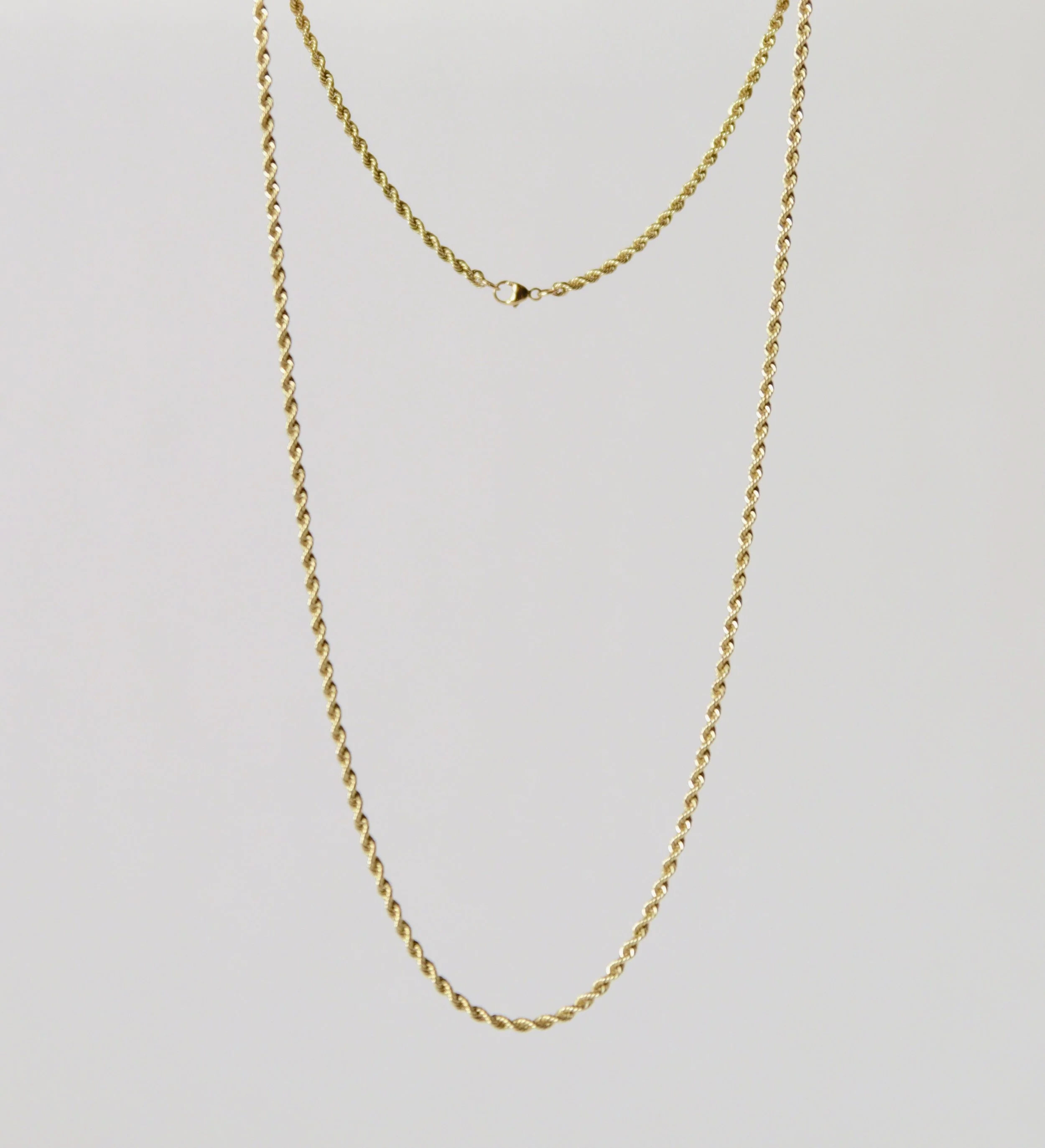 18k green gold handmade rope chain
