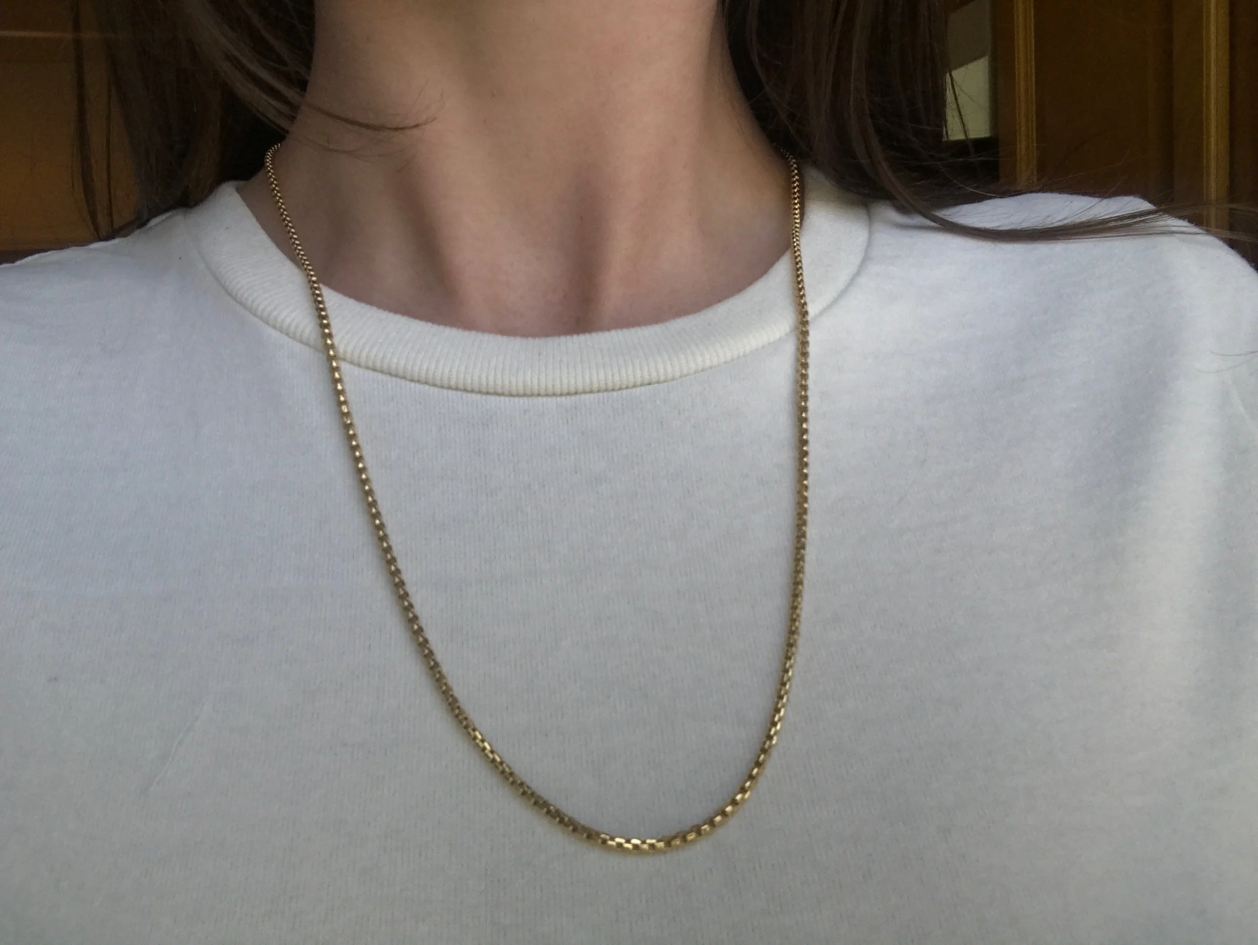 14k vintage box chain