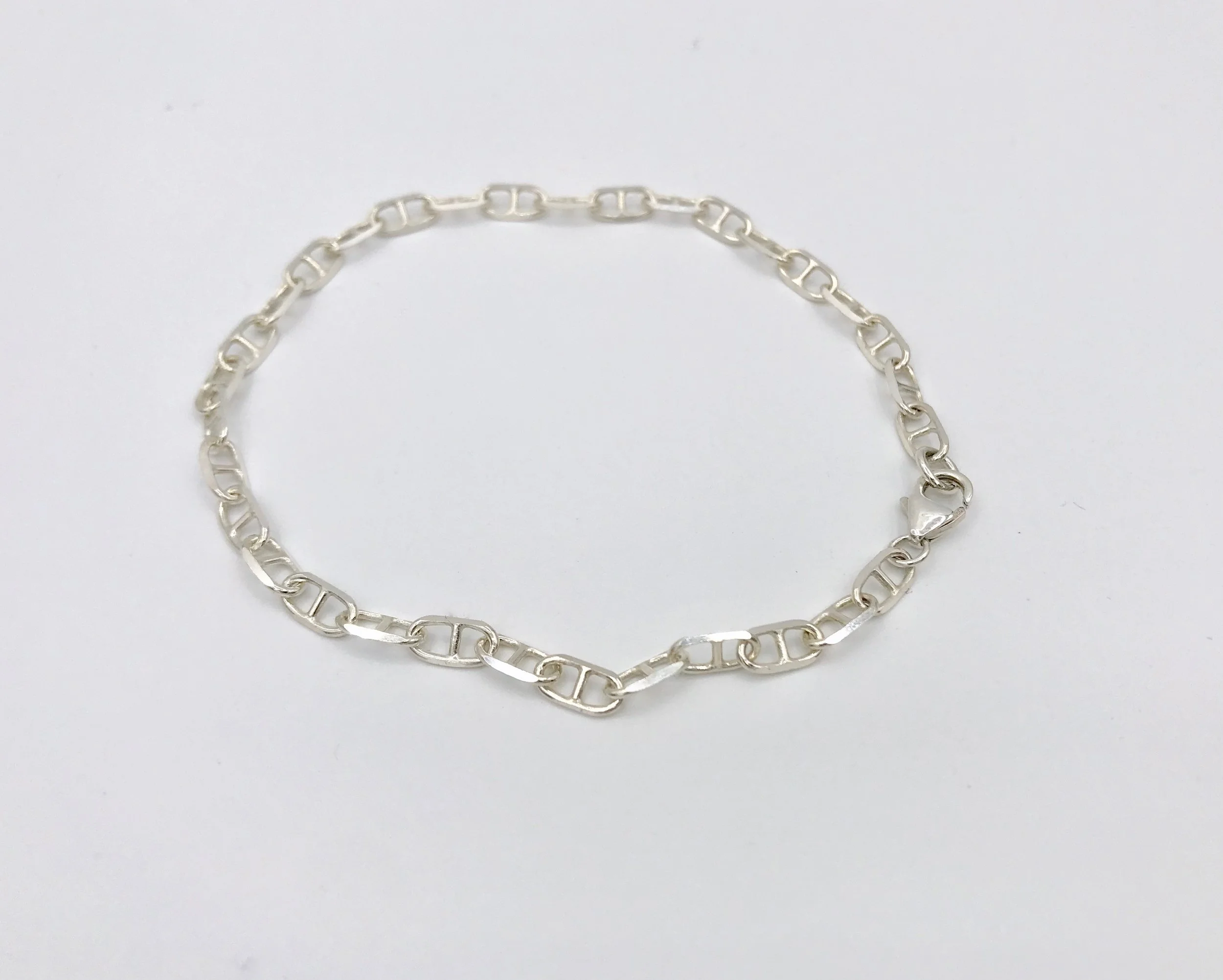 Sterling silver elongated mariner chain