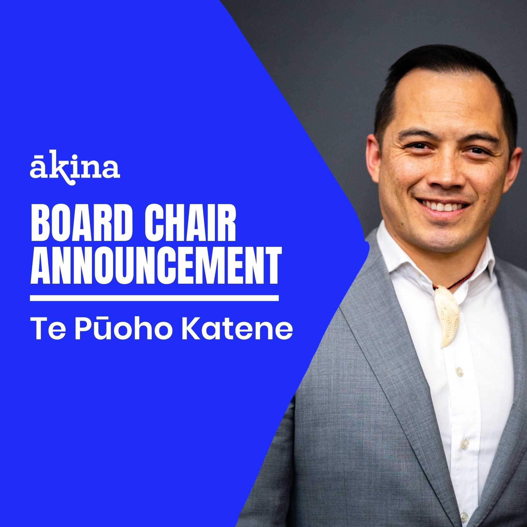 Ākina is delighted to introduce Te Pūoho Katene (Ngāti Toa, Ngāti Whātua, Ngāti Tama) as the new Chair of The Ākina Foundation.

Te Pūoho has served on the Ākina board for 5 years, and succeeds former Chair, Ben Kepes, who stepped away from the Board