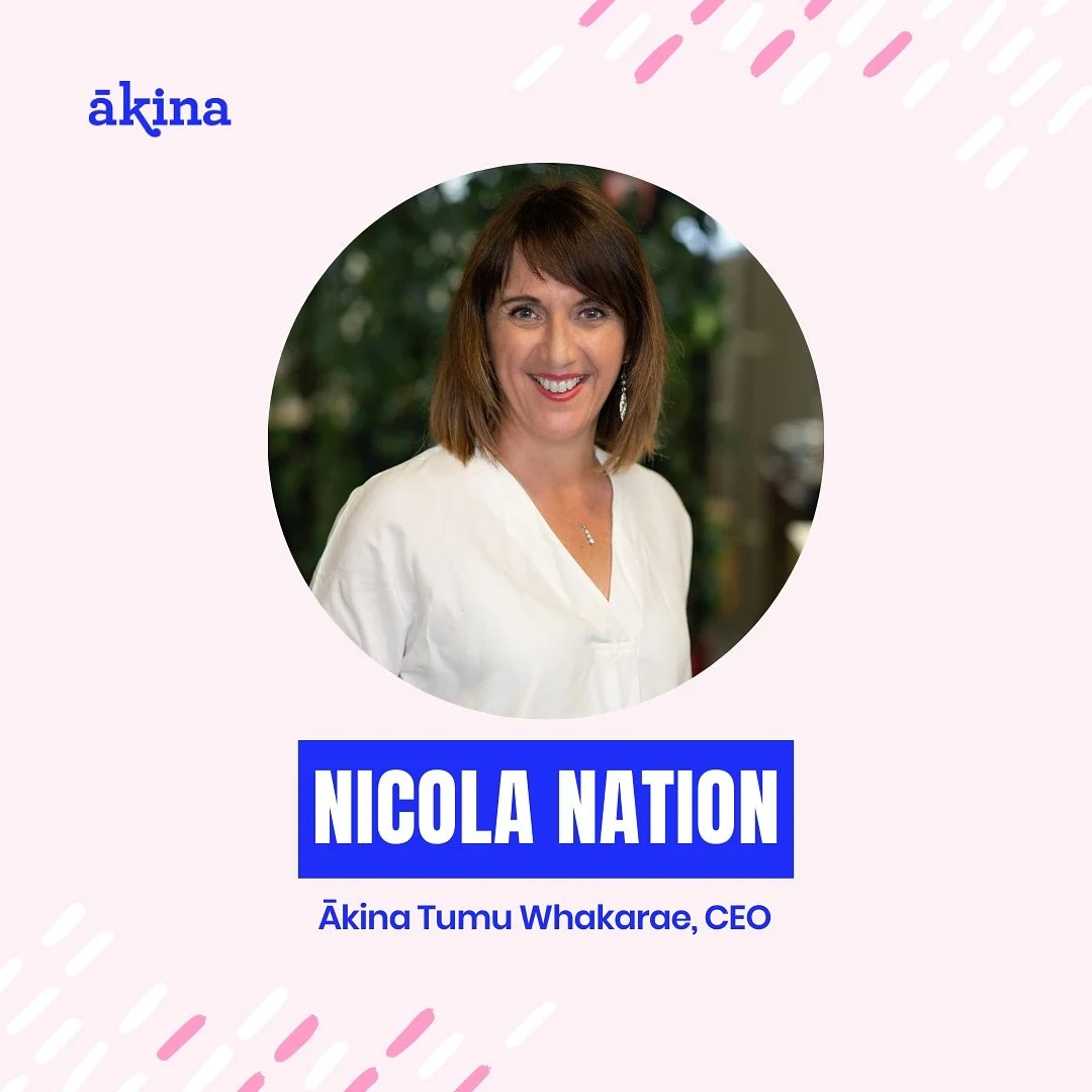 🔍 Next up on Ākina&rsquo;s team spotlight: Nicola Nation.

💙 Nicola has been with Ākina since 2018, and started as Tumu Whakarae in October 2021. 

🍌 Nicola is a cool banana, with an infectious laugh! She loves birthdays, wearing Christmas hats, a