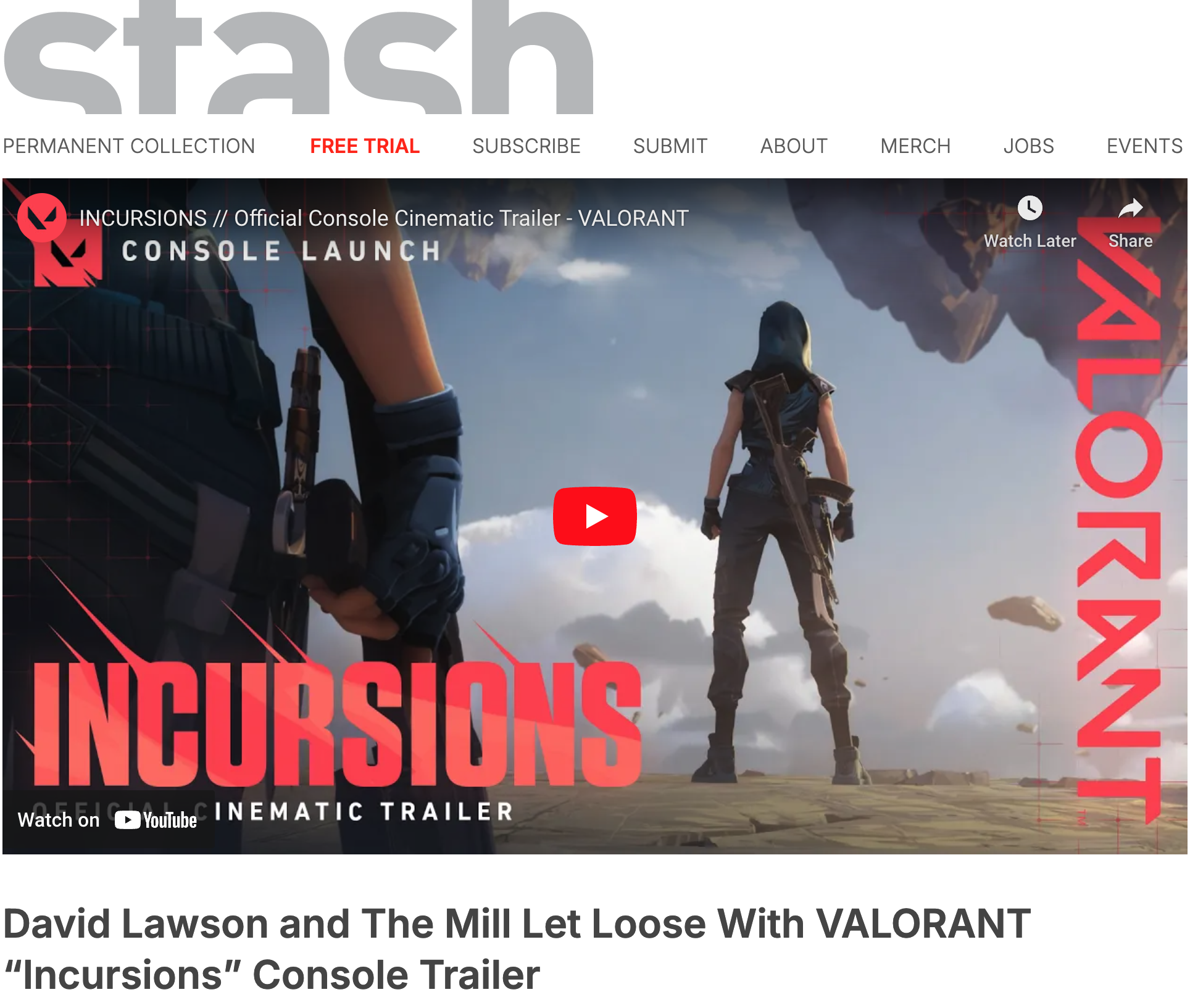 Stash Interview on Cinematics  