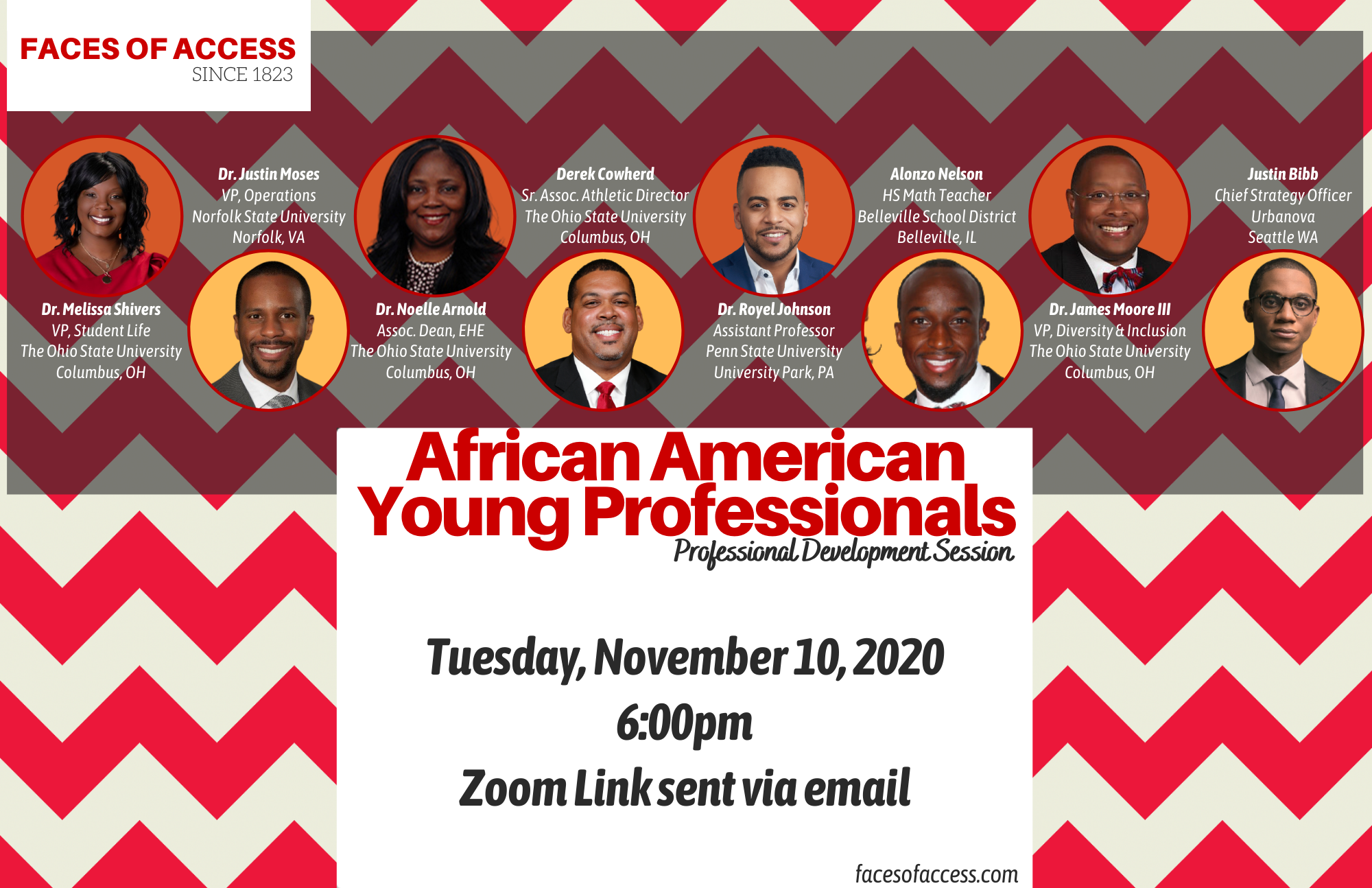  African American Young Professionals Professional Development Session featuring:   Dr. Melissa Shivers   ,    Alonzo Nelson   ,    Justin Bibb   ,    Dr. James Moore   ,    Dr. Noelle Arnold   ,    Dr. Justin Moses   ,    Dr. Royel Johnson   ,  and 