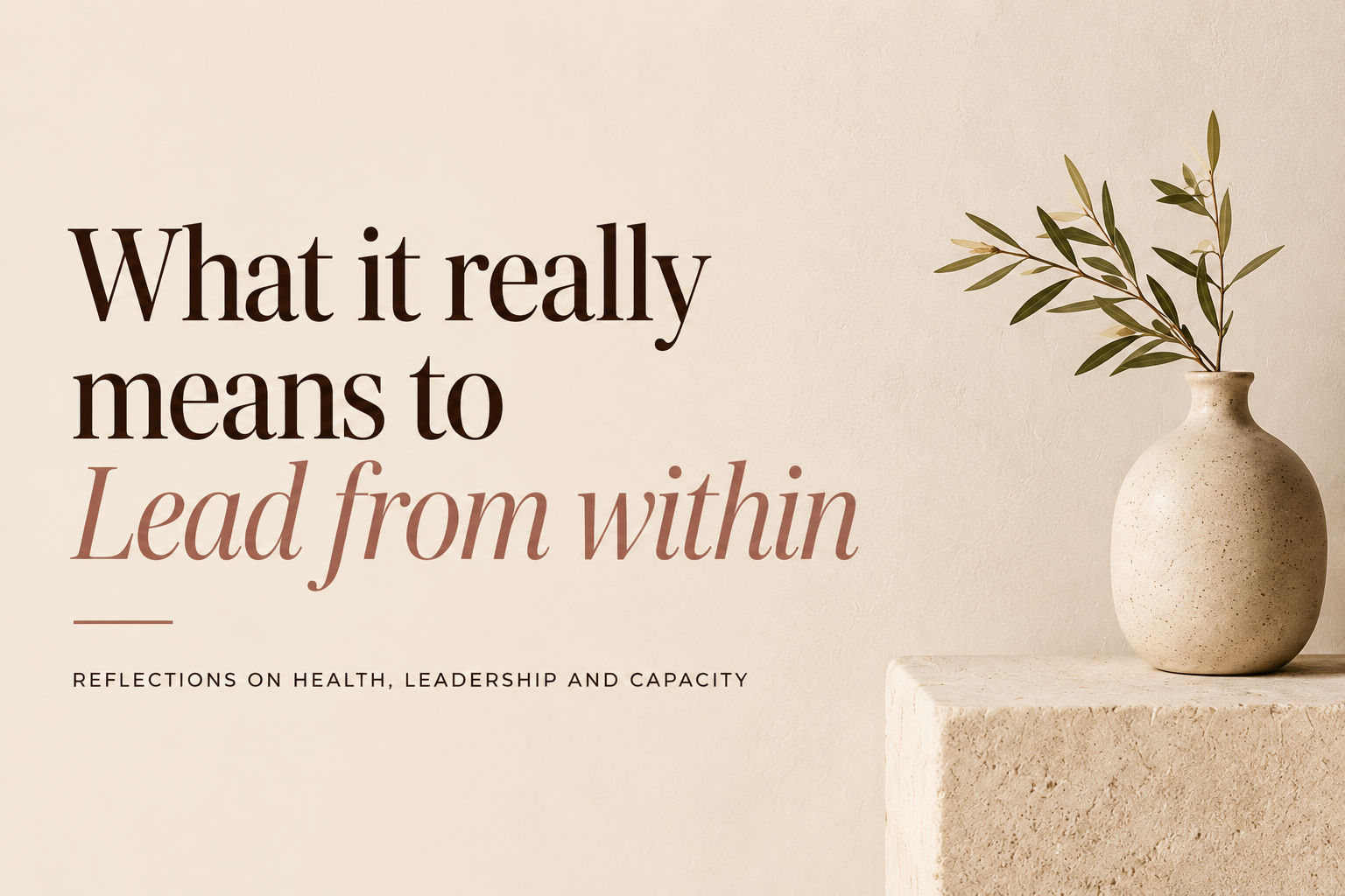       
  
     What It Really Means to Lead From Within   For a long time, I believed that leadership meant always being visible.  Always showing up.  Always setting the example by doing — and often doing more than everyone else.  Somewhere along the