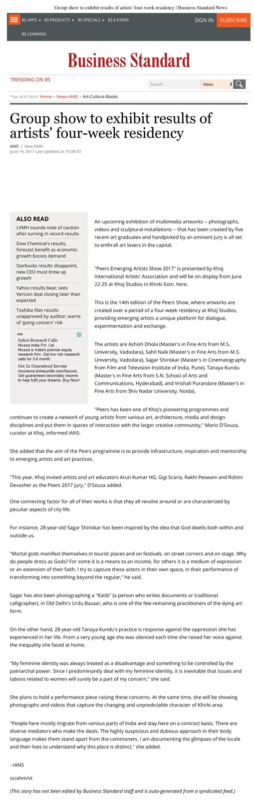 Khoj Residency Programme - Tearsheet - Article about the Group Show Exhibition - Business Standard.jpg