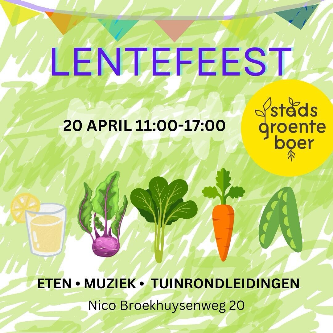 🌼 Let&rsquo;s welcome spring with open arms at De Stadsgroenteboer&rsquo;s Spring Party! 🌱

Come on down to our lovely farm for a day of fun and excitement as we celebrate the beauty and the start of the growing season. 

Take a walk around our far