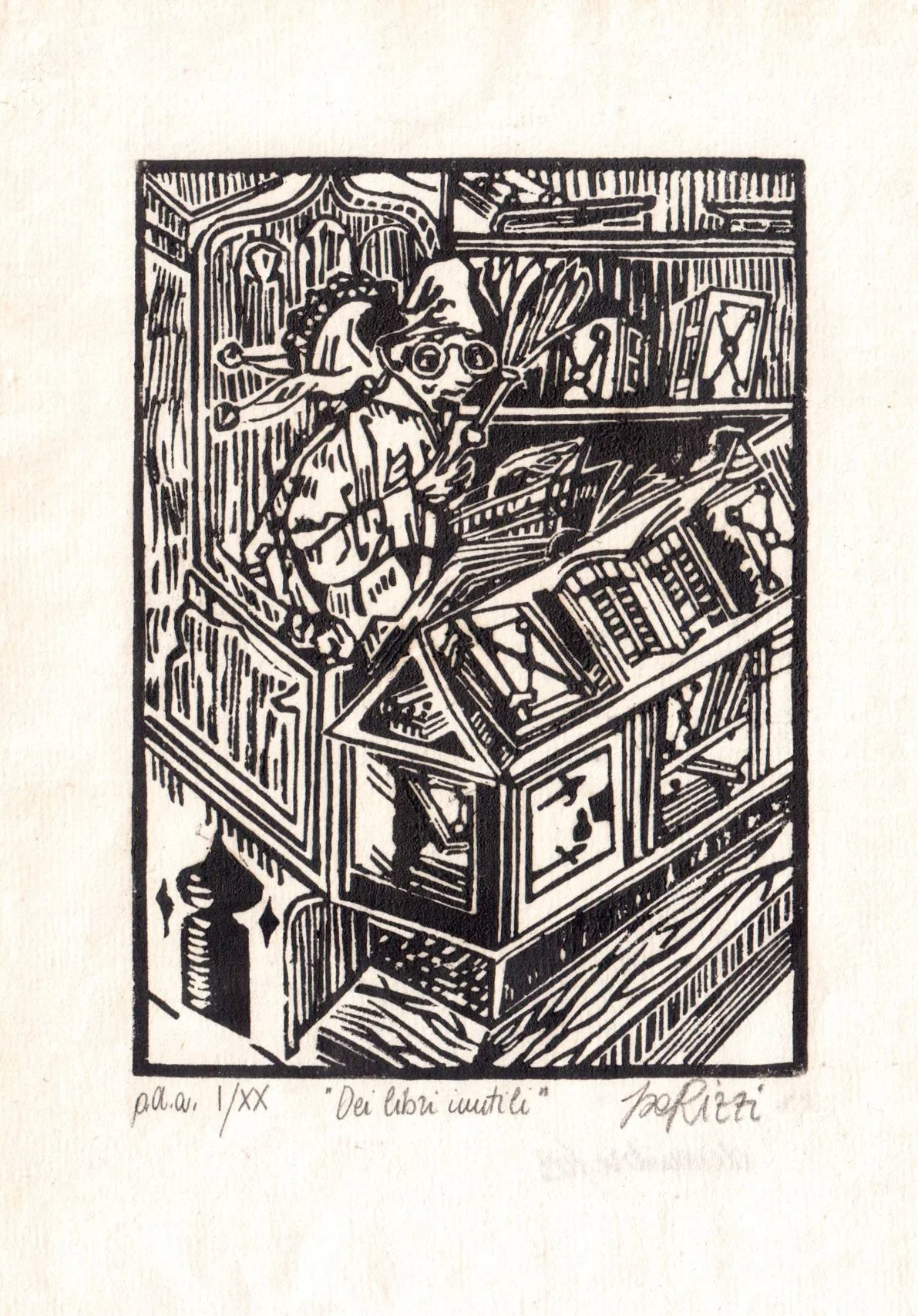 xilografia "Dei libri inutili"