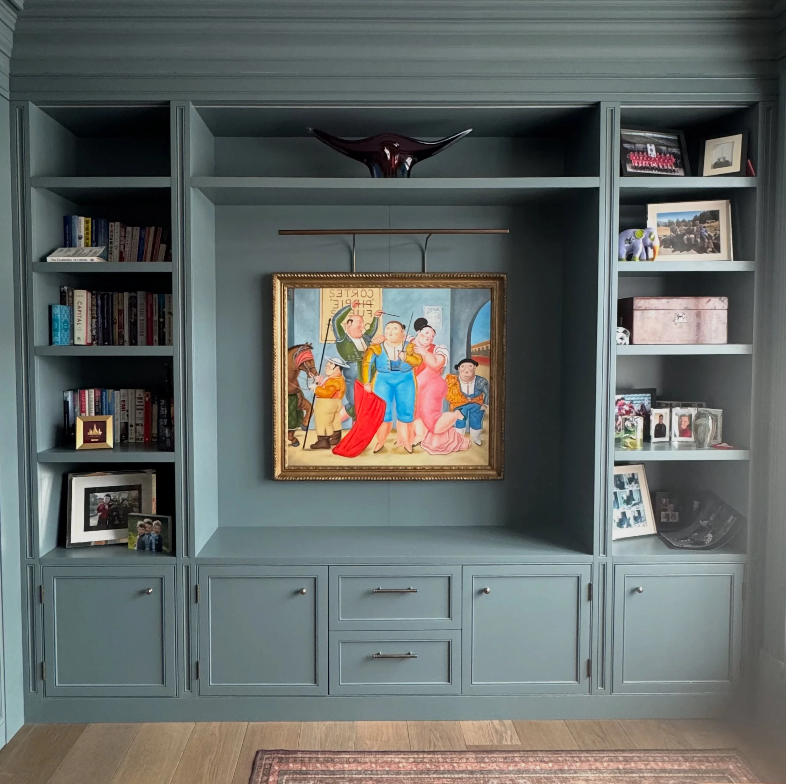 Art for library in London by David Henty in style of Botero