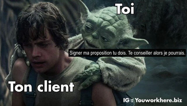 Toi &agrave; ton client : &quot;Signer ma proposition tu dois. Te conseiller alors je pourrais.&quot; #DeveloppementCommercial #ConseilBusiness #Vente #Entrepreneur #Entrepreneuriat #Freelance #Ind&eacute;pendant #Marketing #SoloPreneur #AutoEntrepre