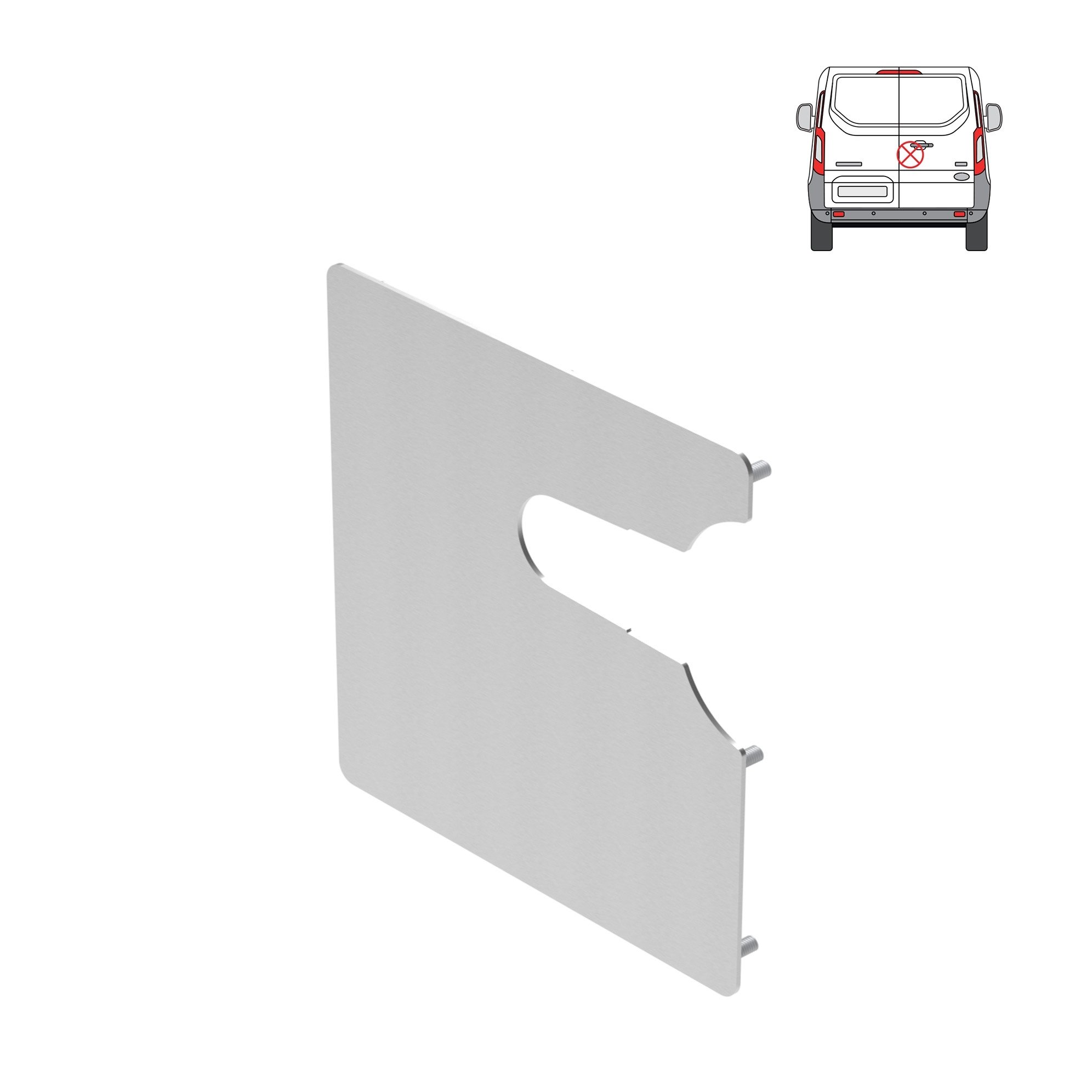 Handle Shield/External Shield - Rear - Twin Doors - Ford Transit Custom 2013 - 2023