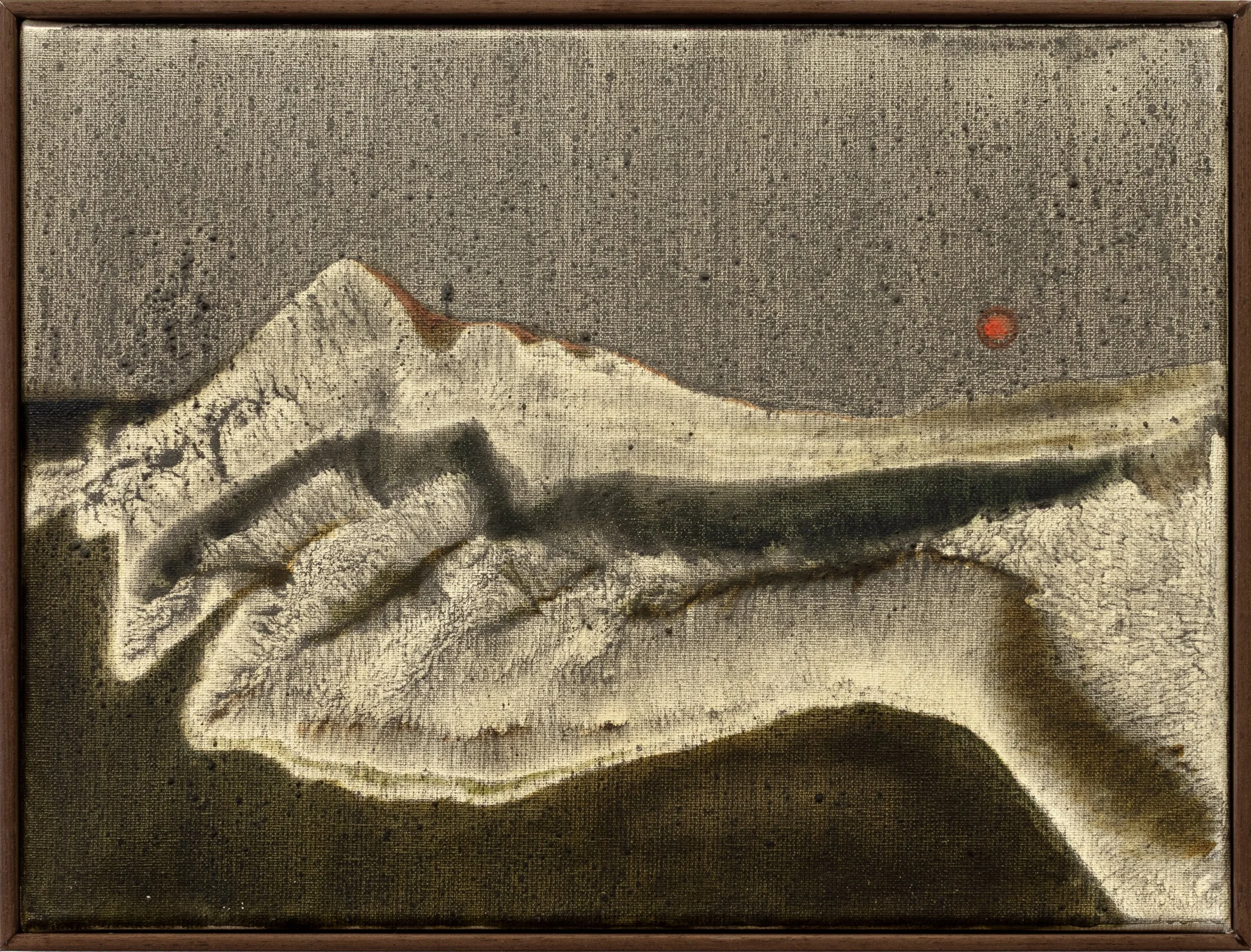 "Landscape of my Chest VI"
Pigments, ashes, oil, oil stick on linen
30x40cm - framed 