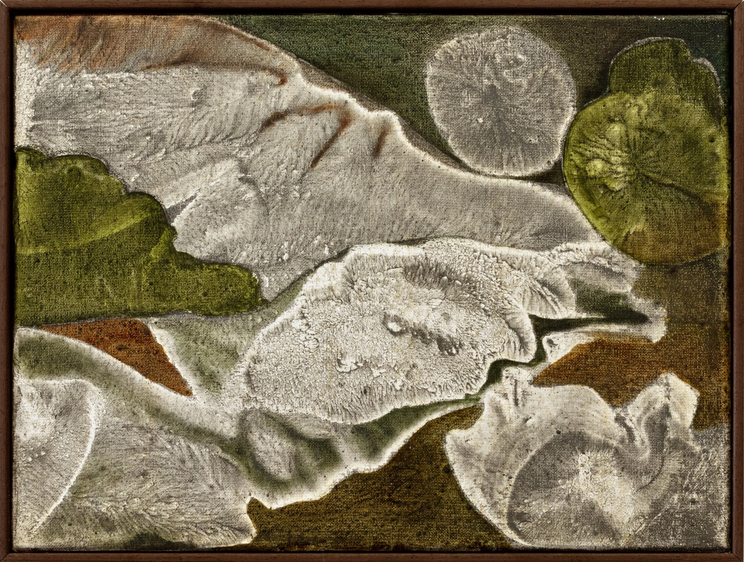 "Landscape of my Chest II"
Pigments, ashes, oil, oil stick on linen
30x40cm - framed 