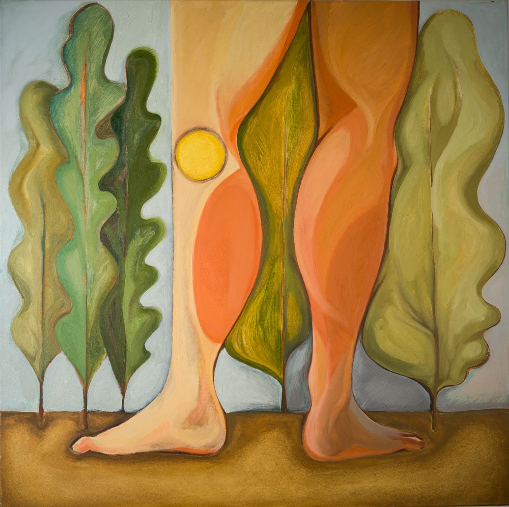 "The Cathedral of Bare Feet"
 Oil on linen
90x90 cm
2021