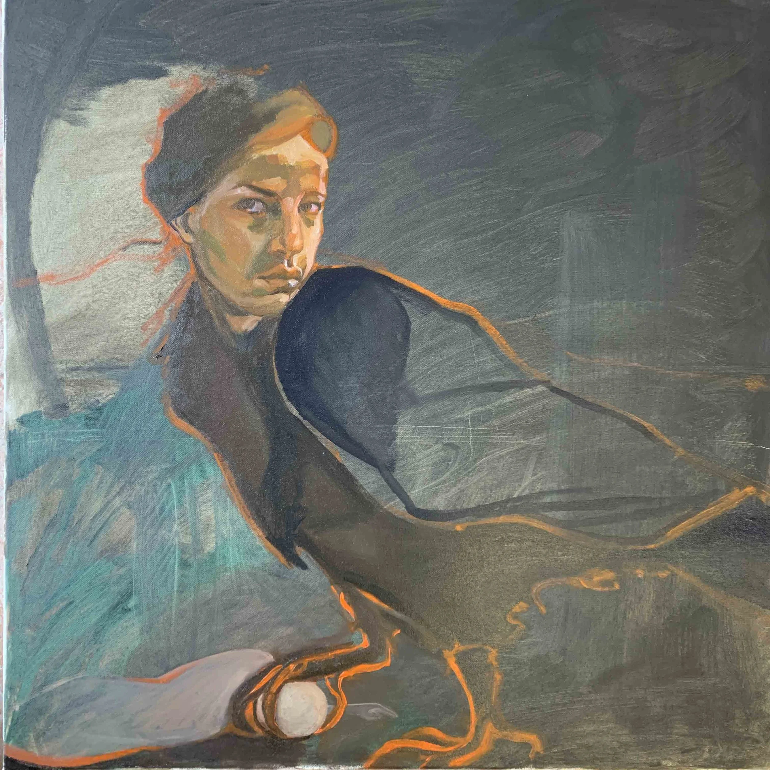 "Grief is a thing with feathers"
Oil on canvas
80x80 cm