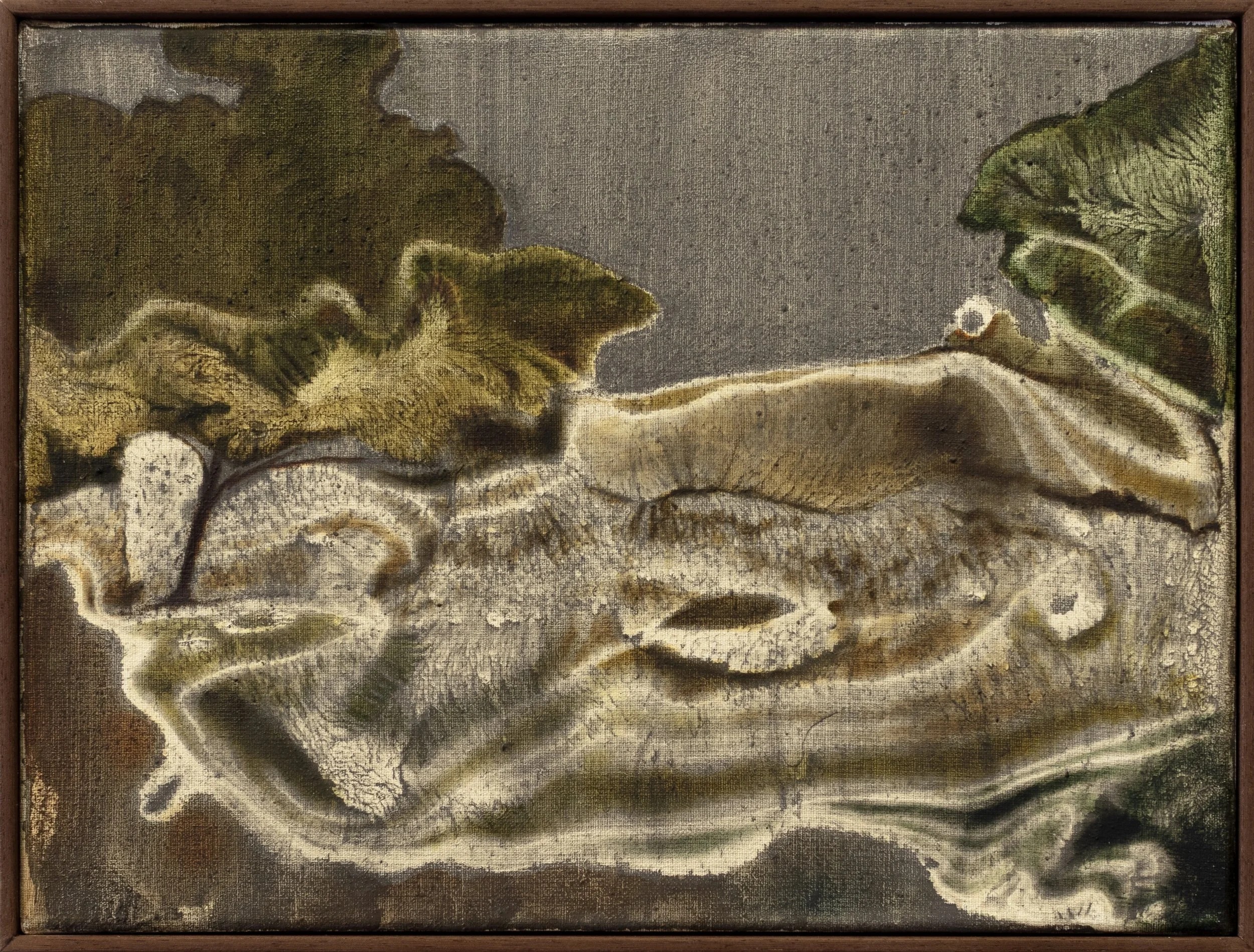 "Landscape of my Chest III"
Pigments, ashes, oil, oil stick on linen
30x40cm - framed 