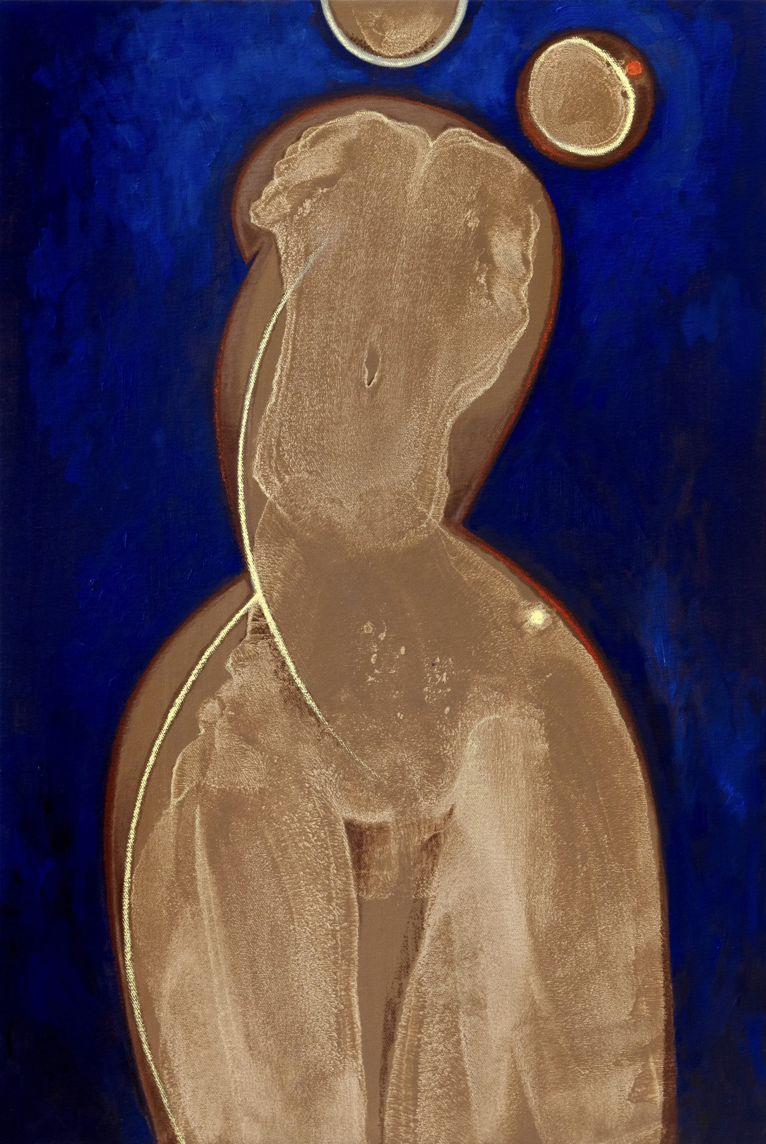 "Contrapposto"
Pigments, oil, oil stick on linen
62x90x4cm 