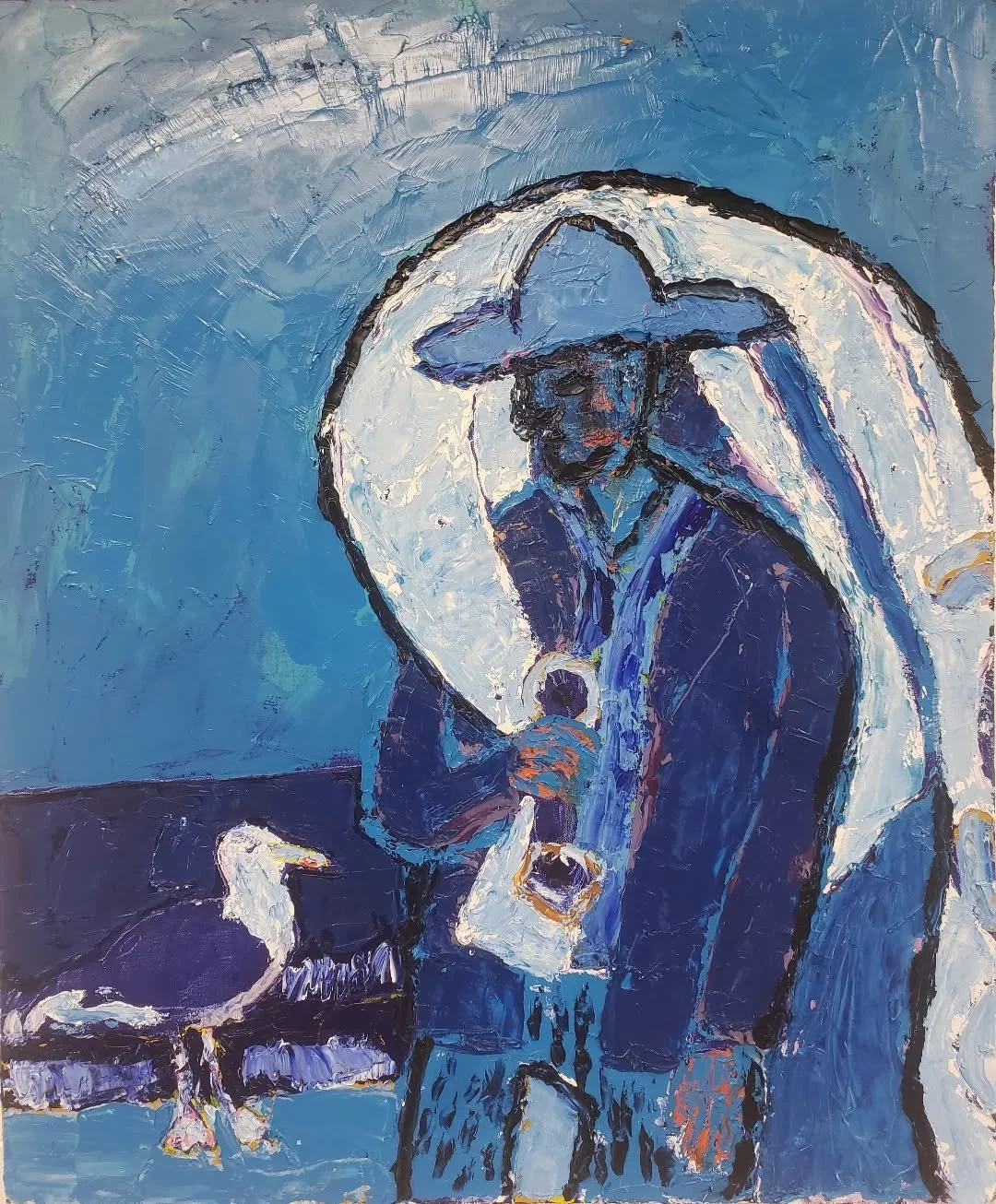 Blue Fisherman with Nets

#artistsoninstagram #irishartist #impastopainting #fisherman #irishcoast #gull #paletteknifepainting #oiloncanvas #oilpainting #blue