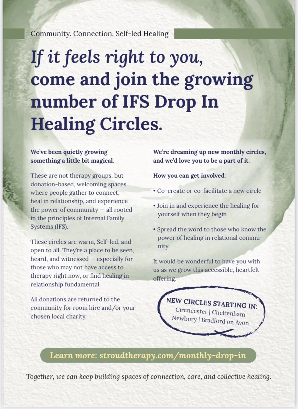 In person IFS drop In Healing Circles - in your area?