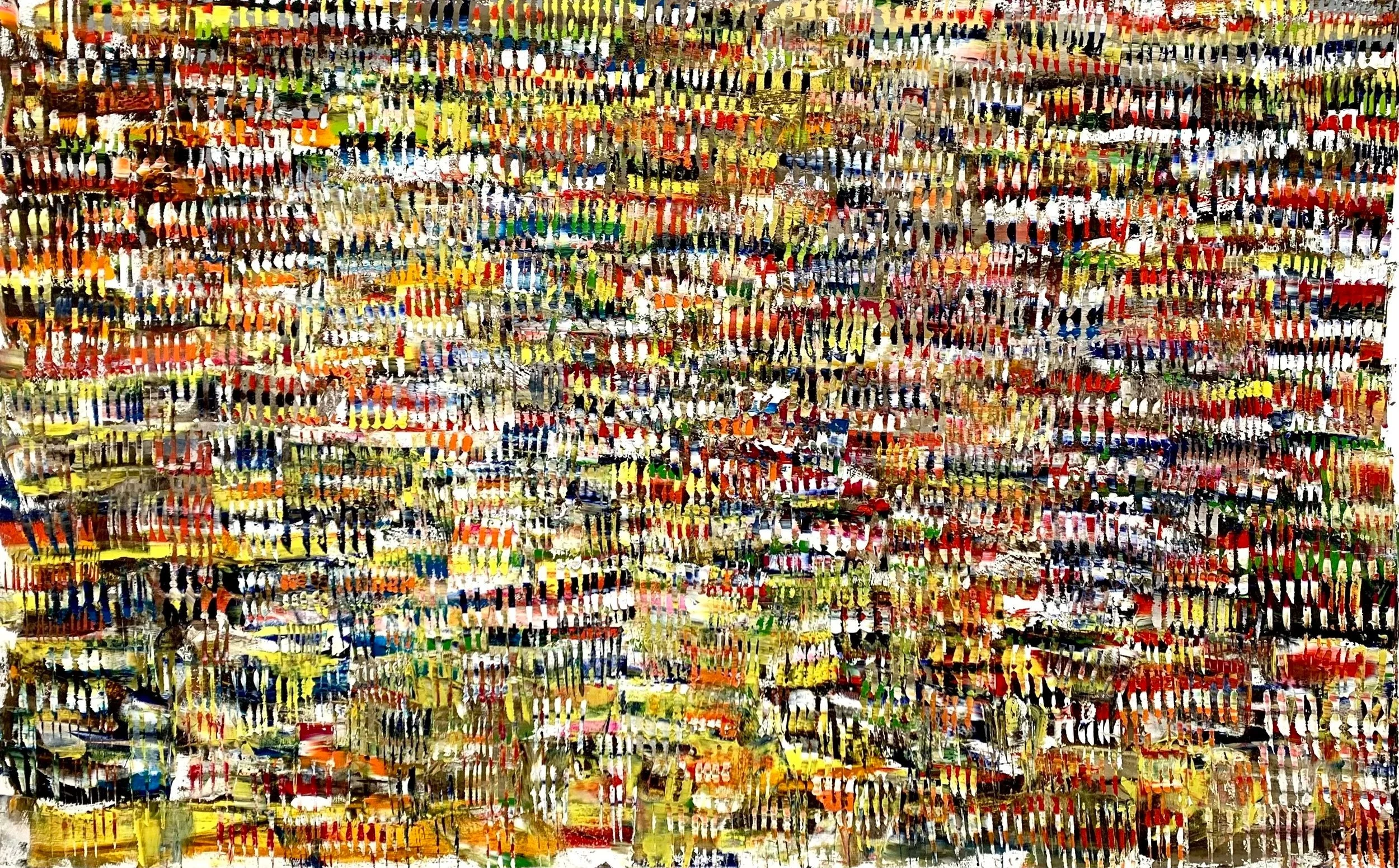 Castle Gltch 2023 Oil on canvas 50 x 100"