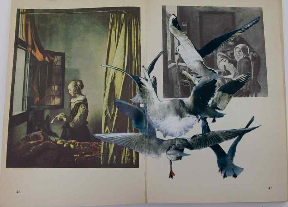 Collages made in a Vermeer booklet