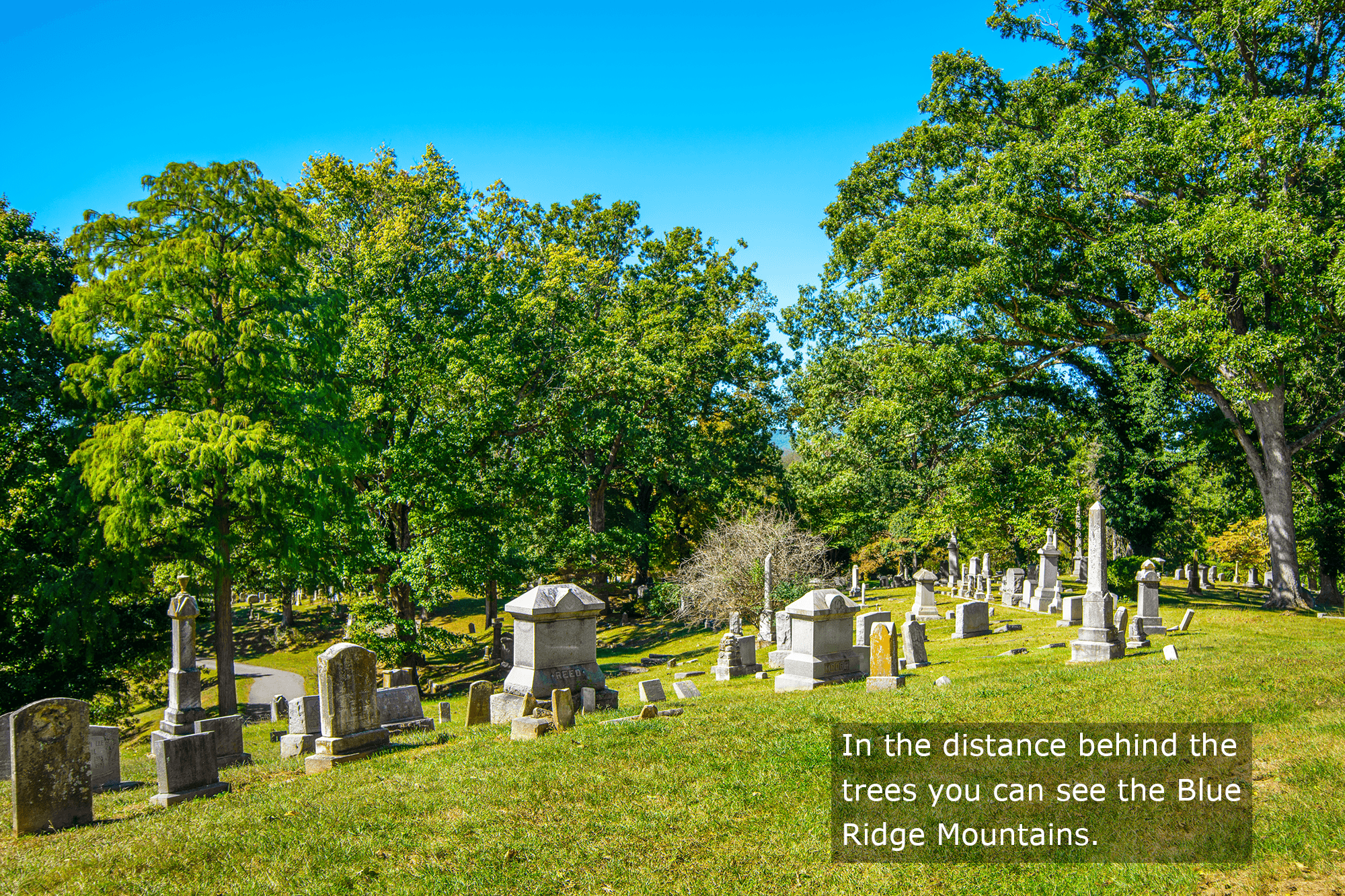 Asheville - Montford - Riverside Cemetery - View of the Blue Ridge Mountains