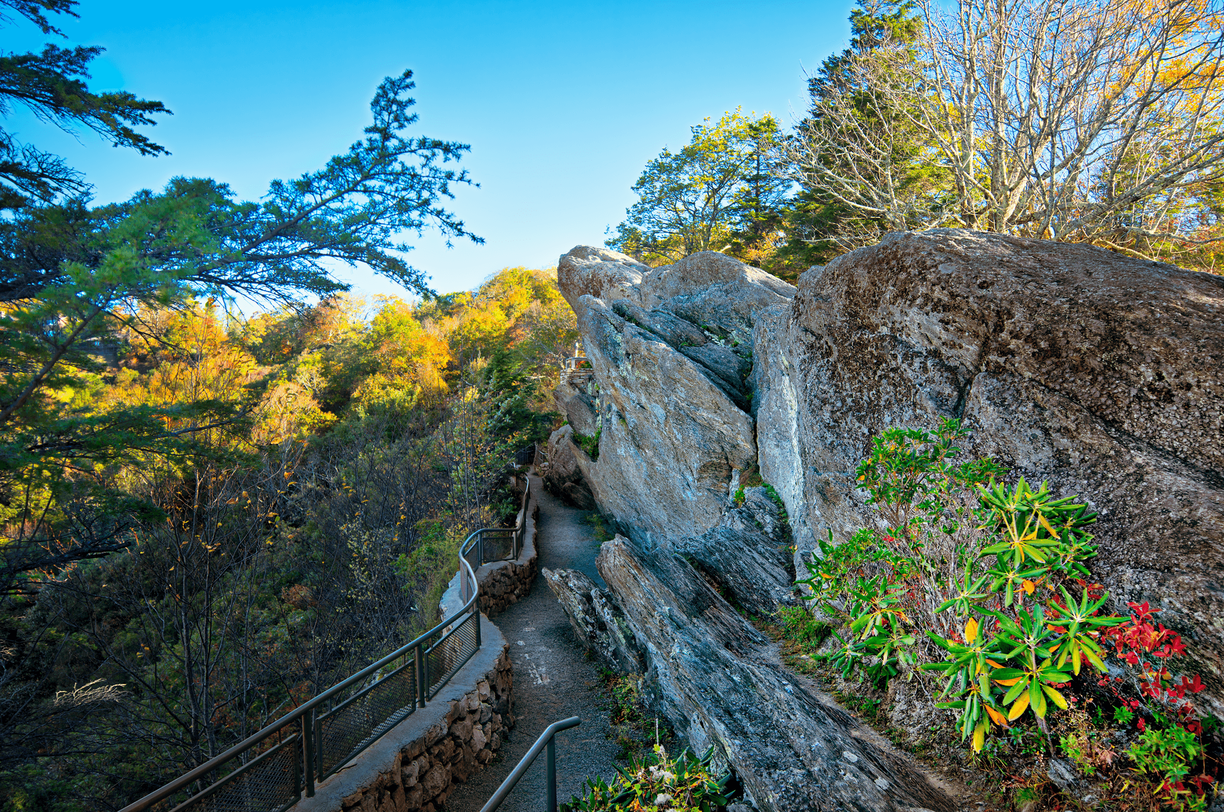 One day, the sky strangely turned red, and the two lovers went back to The Blowing Rock . He viewed the red sky as a sign of trouble, which commanded him to return to his tribe. Torn between his love for her and his duty to his tribe he jumped from The Rock into the forest below.