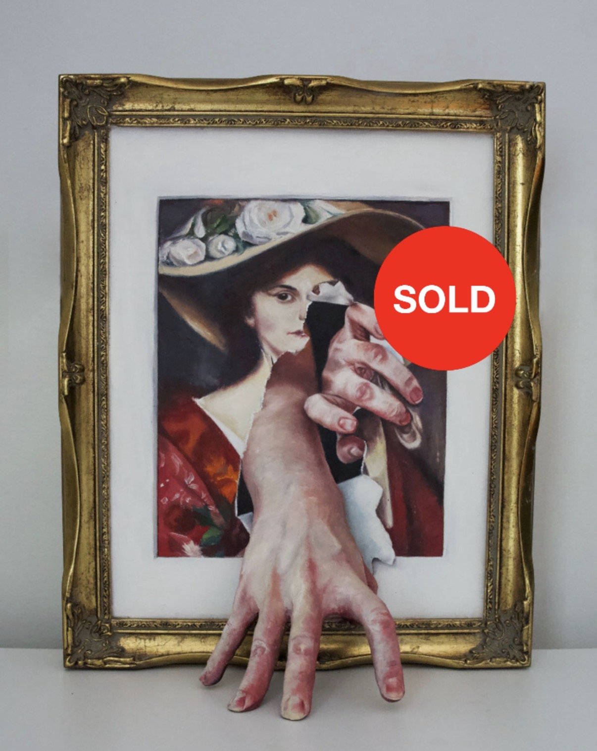 Illusion Study 13 × 16 × 6 inches oil and apoxie sculpt on panel $5,500