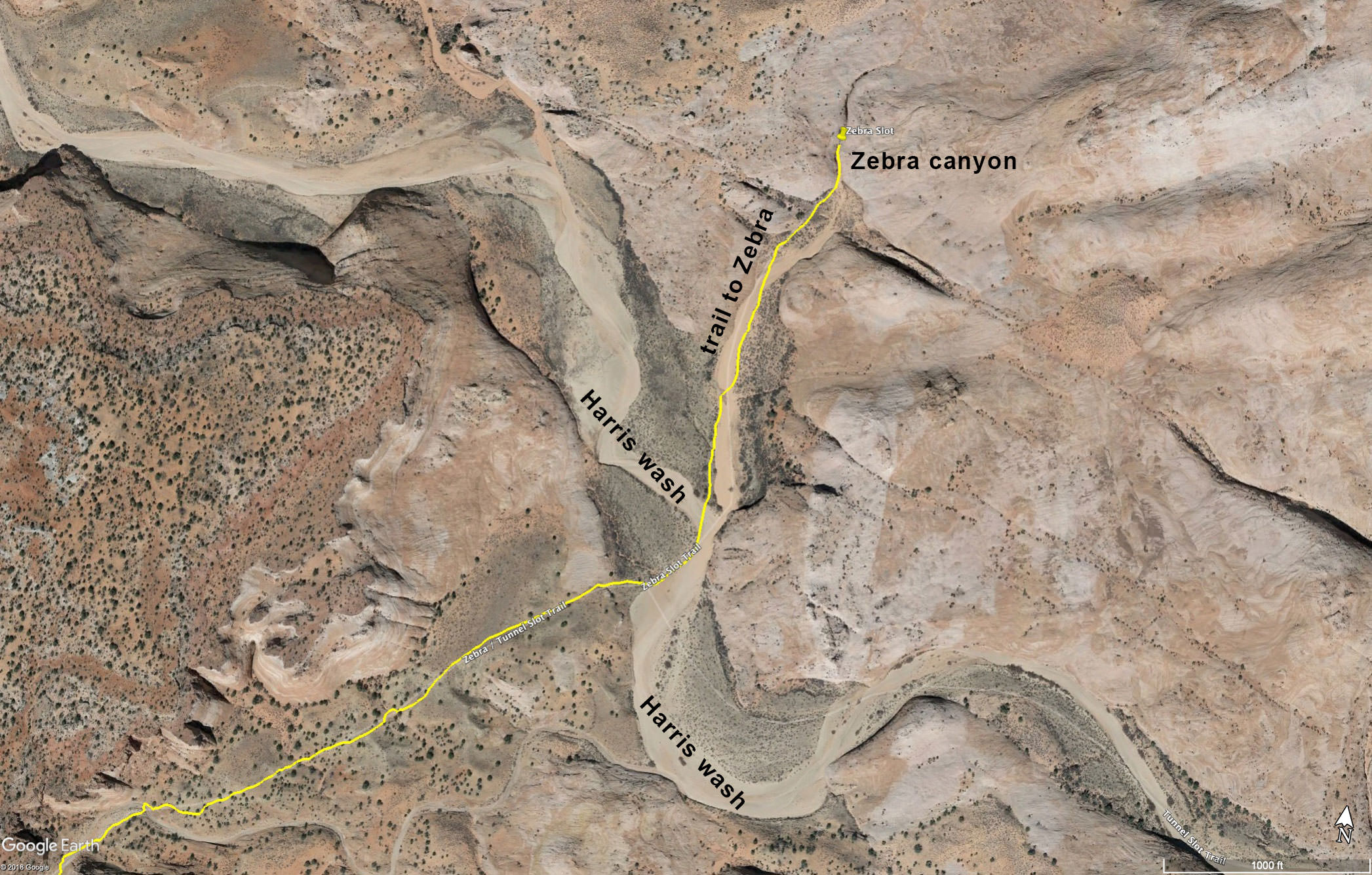 Crossing Harris Wash - heading to Zebra Canyon