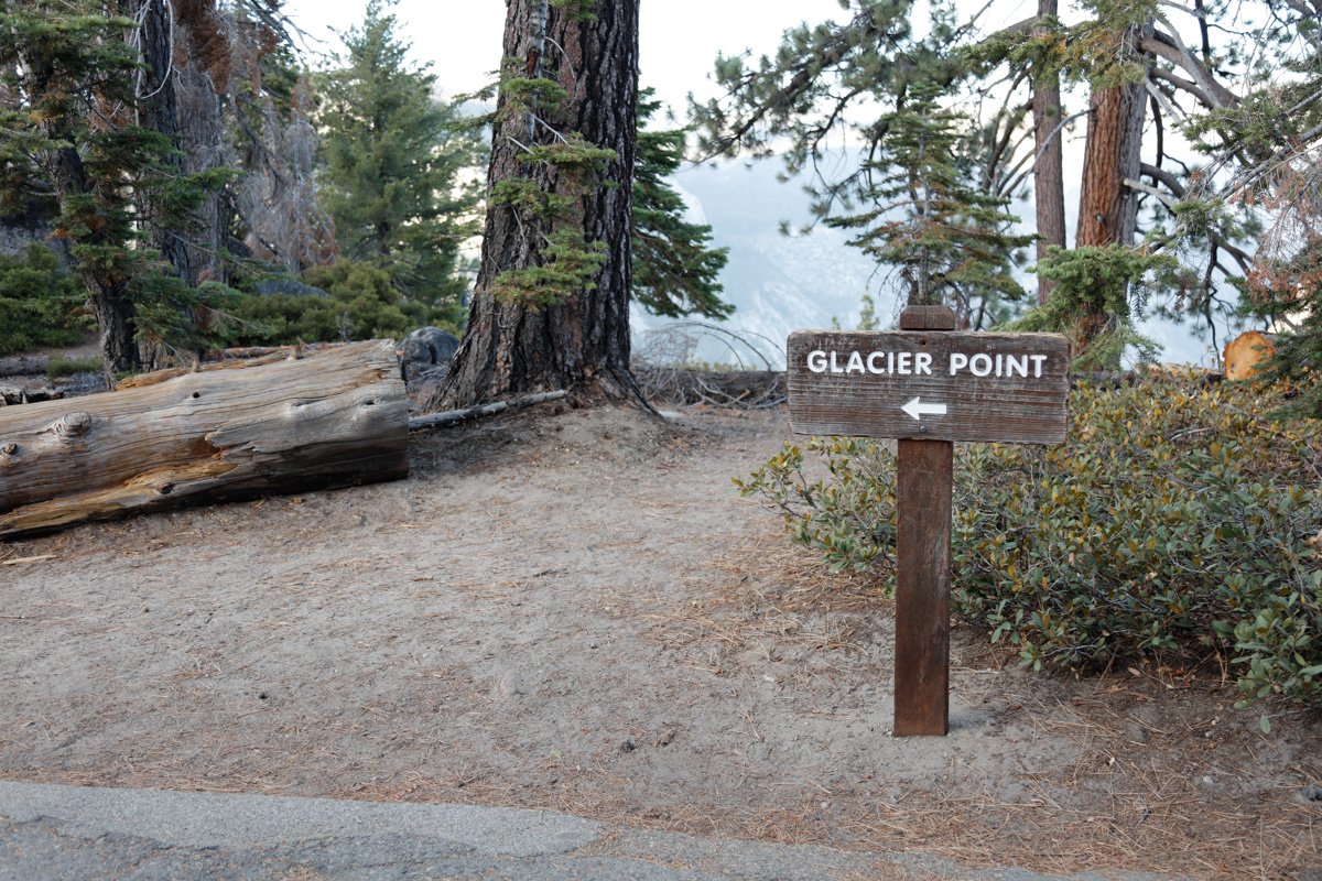 Follow trail to Glacier Point