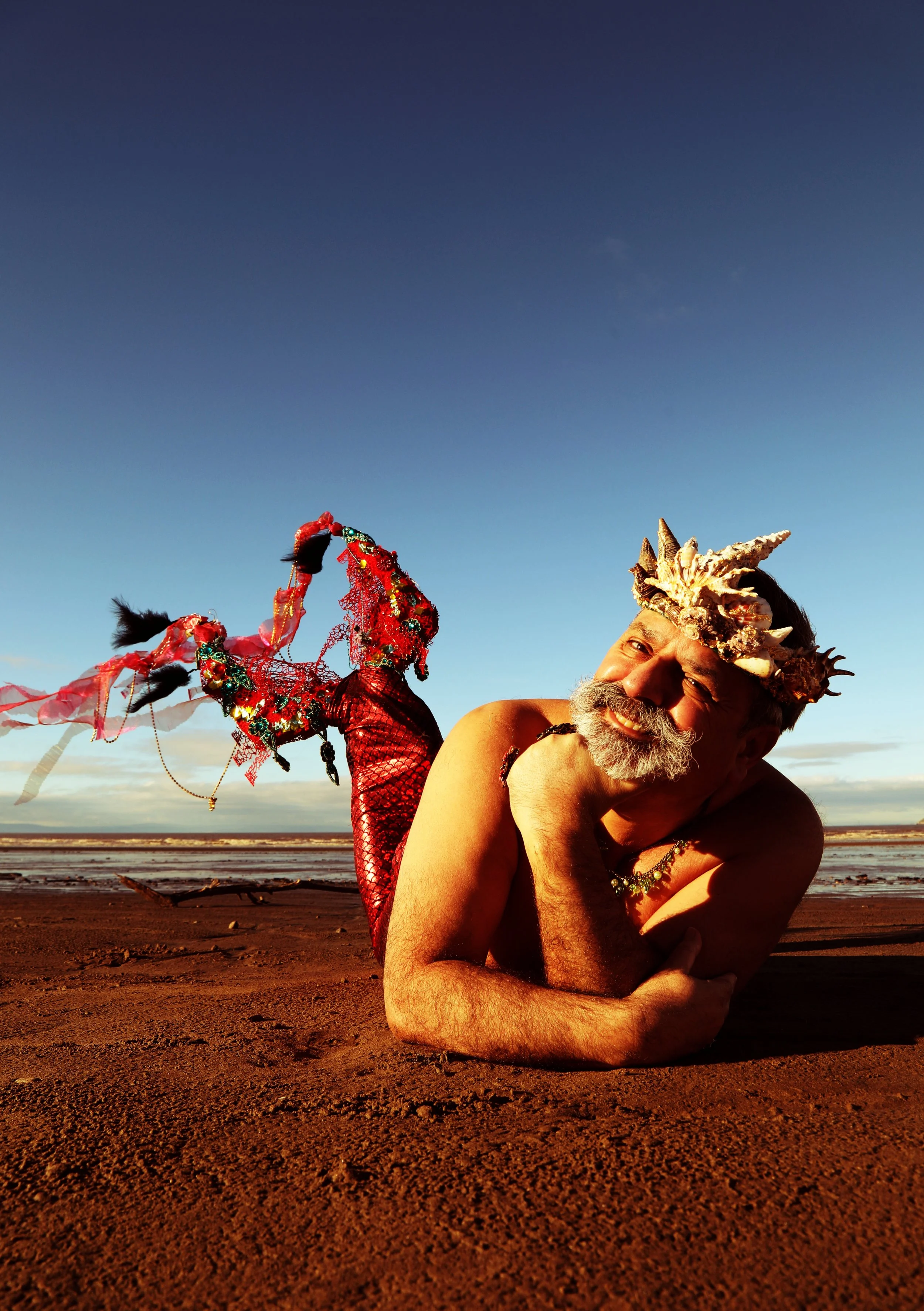 Merman dudeoir on Brean beach