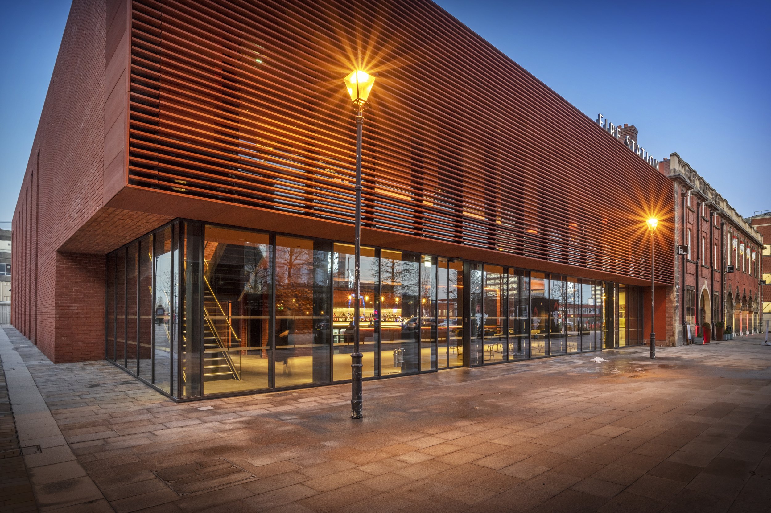 Fire Station Auditorium corner dusk - David Allan.jpeg