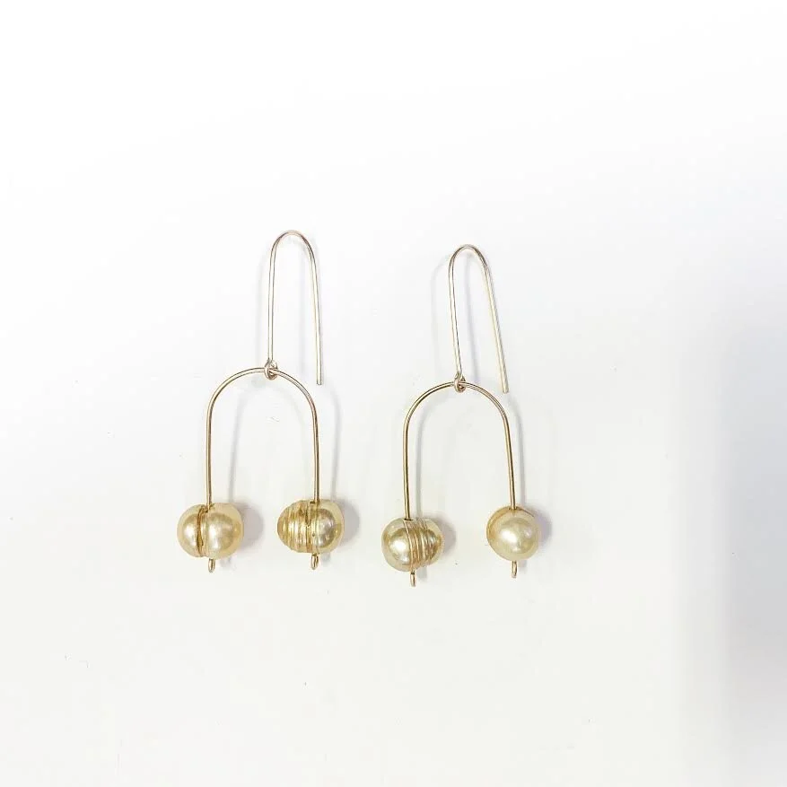 Double Pearl Earrings