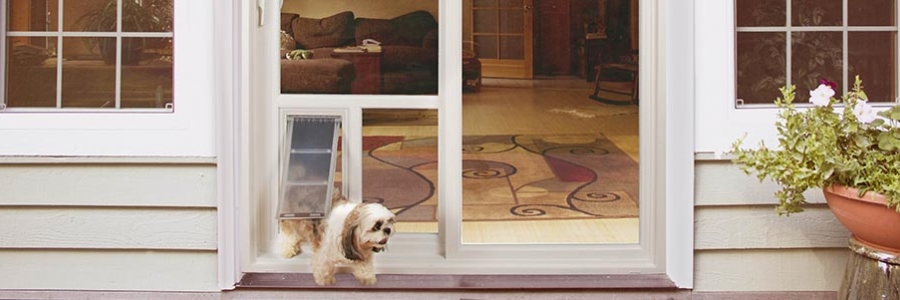 Pet Door Benefits The Guys, Vinyl Pet Door For Sliding Glass