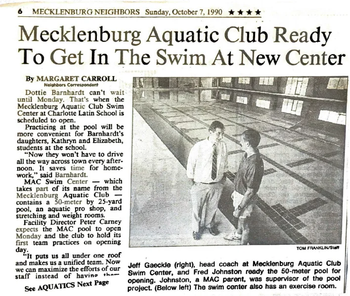 October 7, 1990, Charlotte Observer article