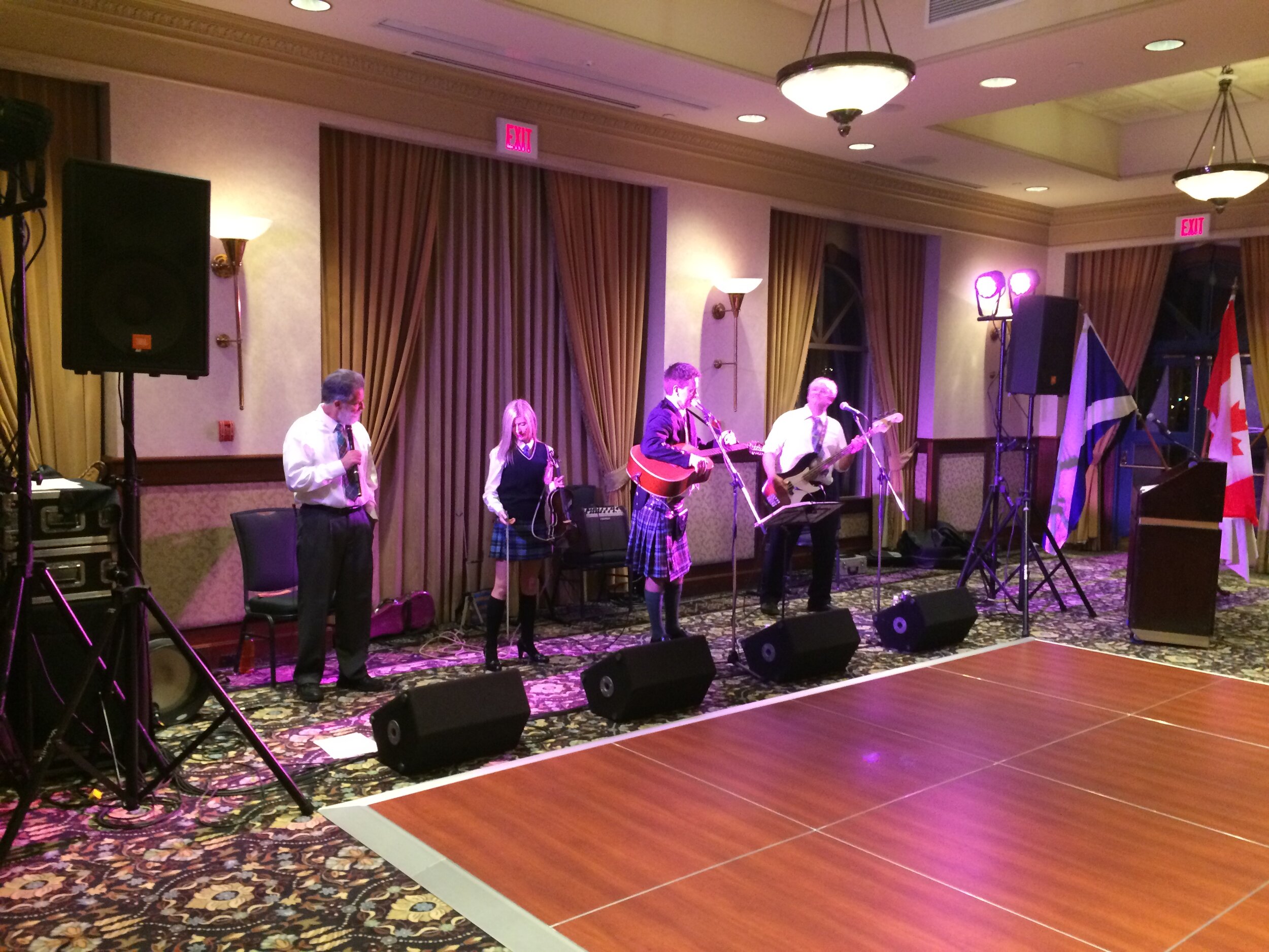 Cookeilidh performing at the Grand Pacific Hotel, Victoria.  Equipment by Shortt Sound. 2015