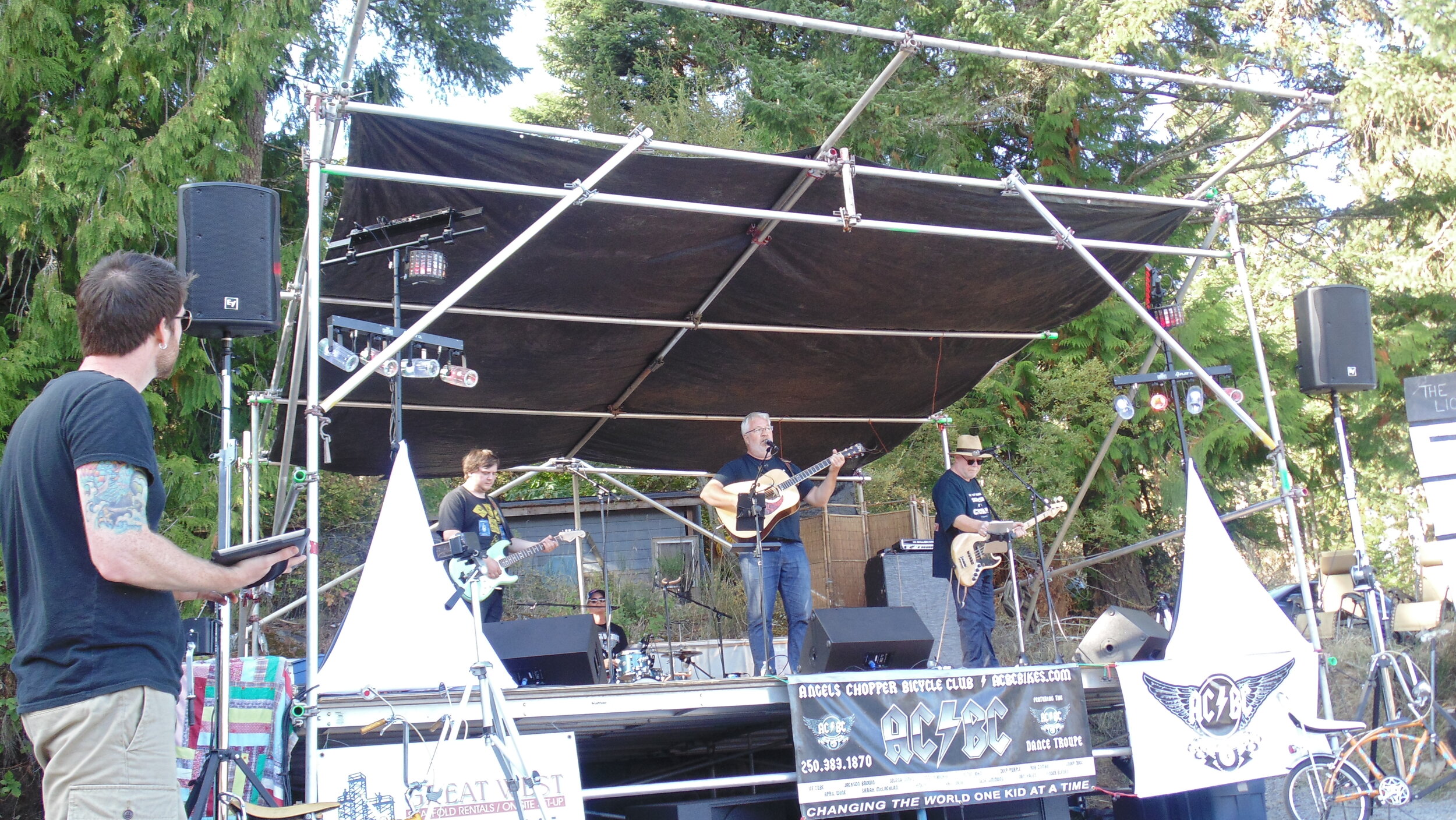 The Rollie Barrett Band performing at the Angels Chopper Bicycle Club non-profit "Rock 'N' The Bike fest" 2015