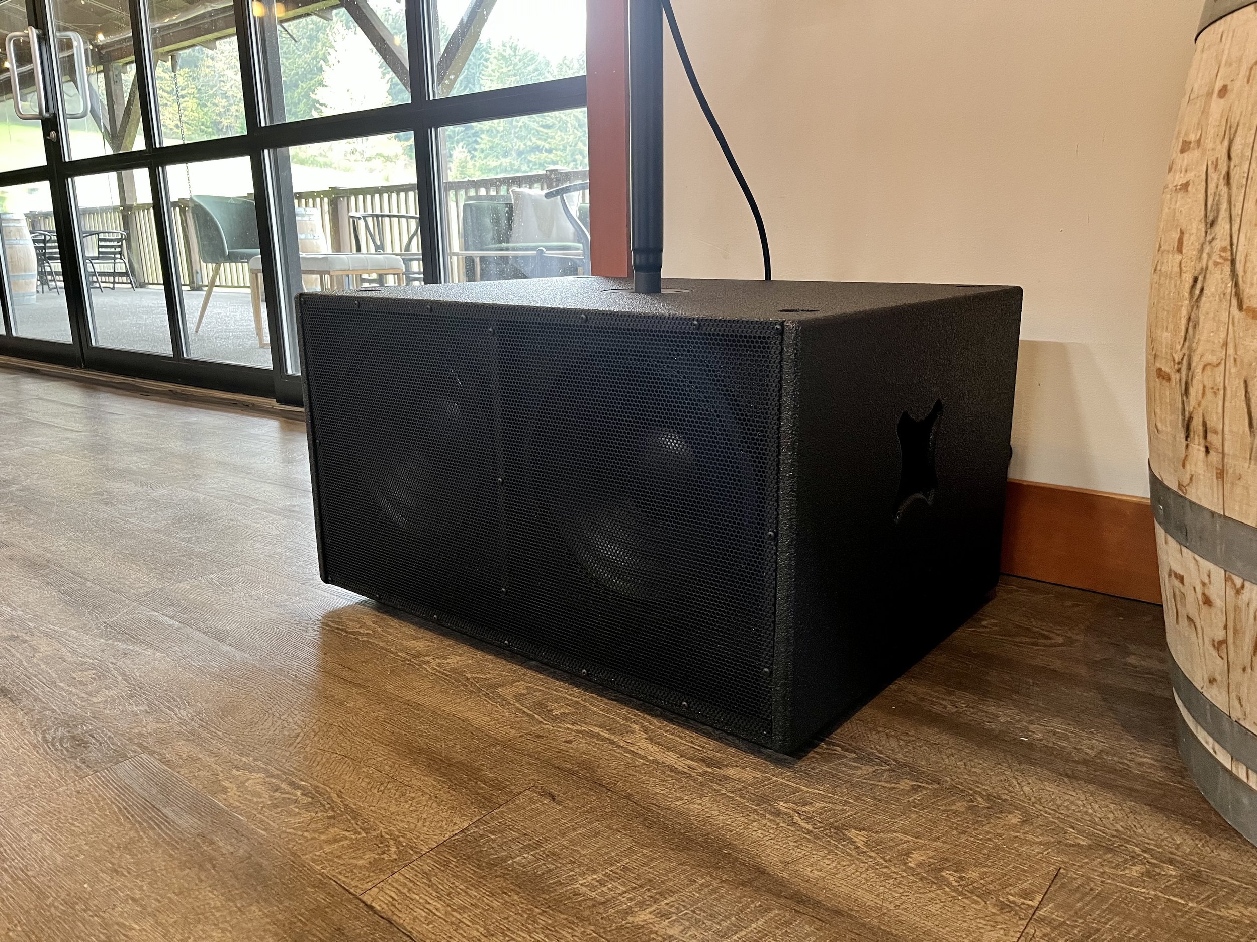 JTR Captivator 212 Pro Subwoofer, ready to rock the dance floor at Church & State Winery, 2022