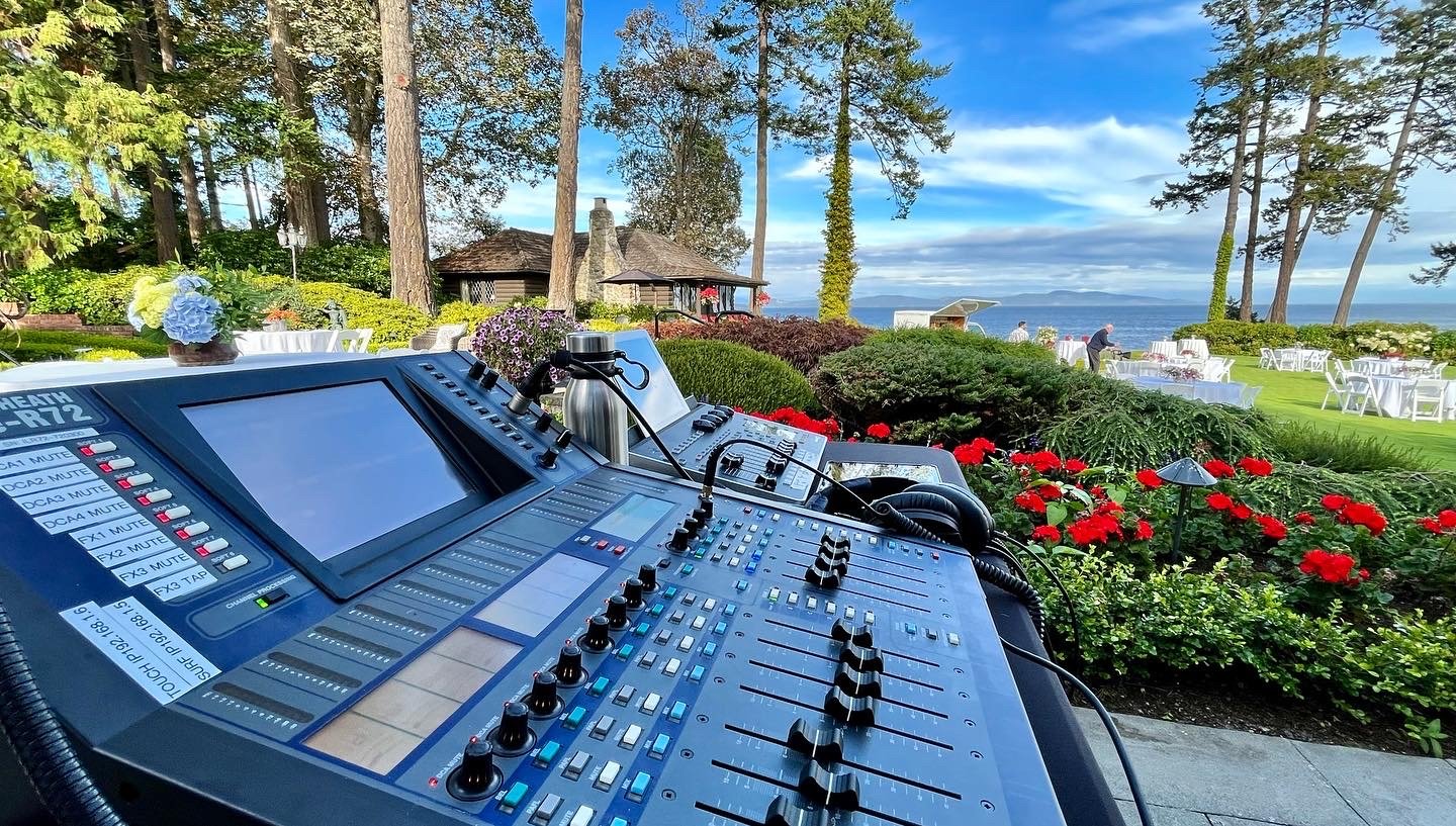 Allen & Heath iLive R72 Digital Mixer and Lightshark LS-1 Lighting Controller ready for a private event, Victoria 2022