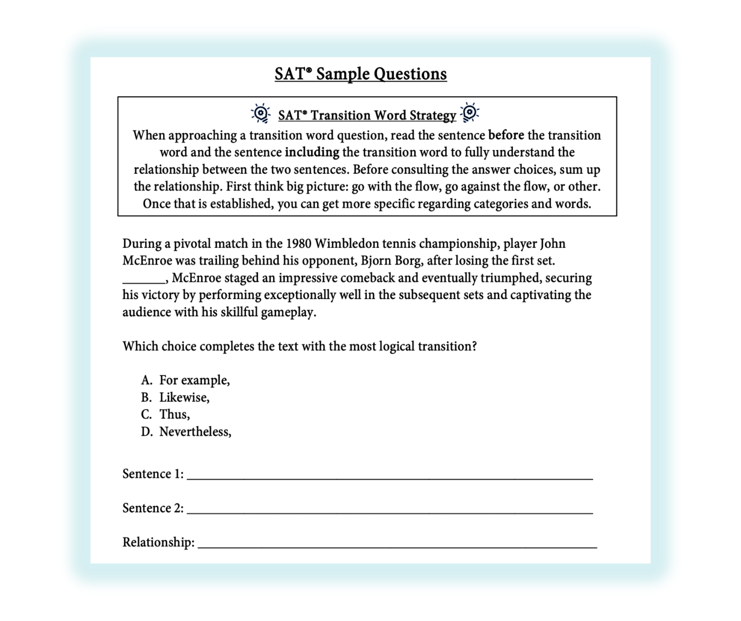 Jsat Assessment.pdf SAT Intensive — J&J Test Prep