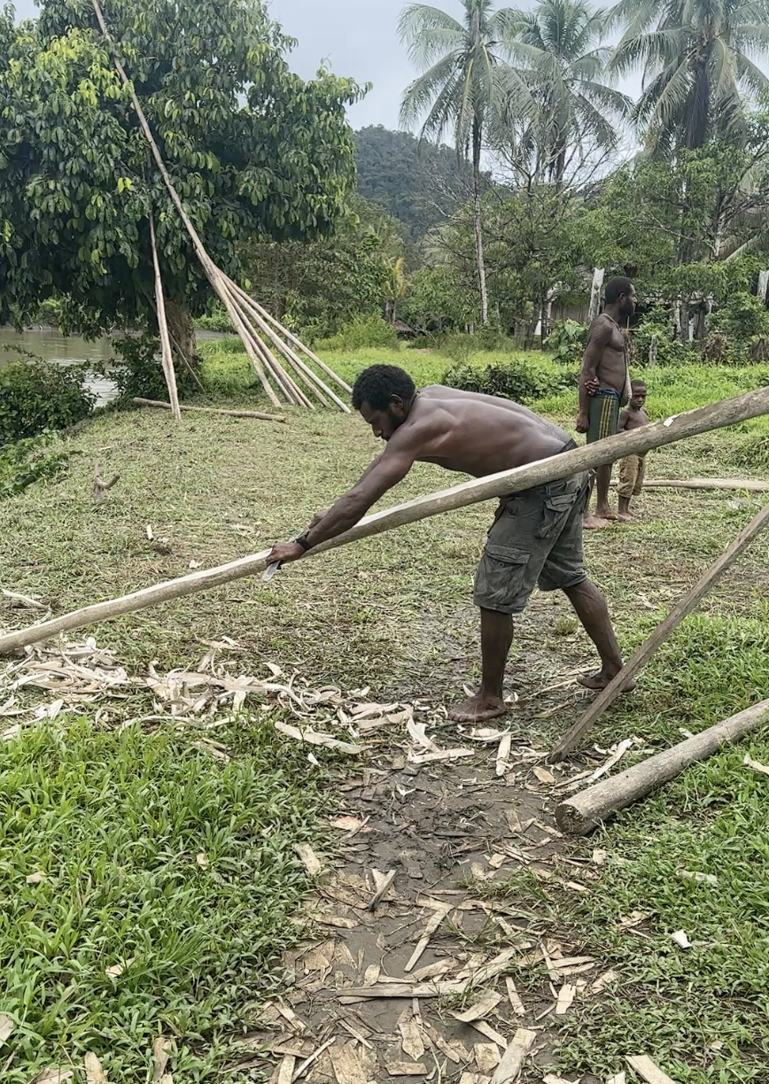  Carving out their own 2×4s from the jungle trees   
