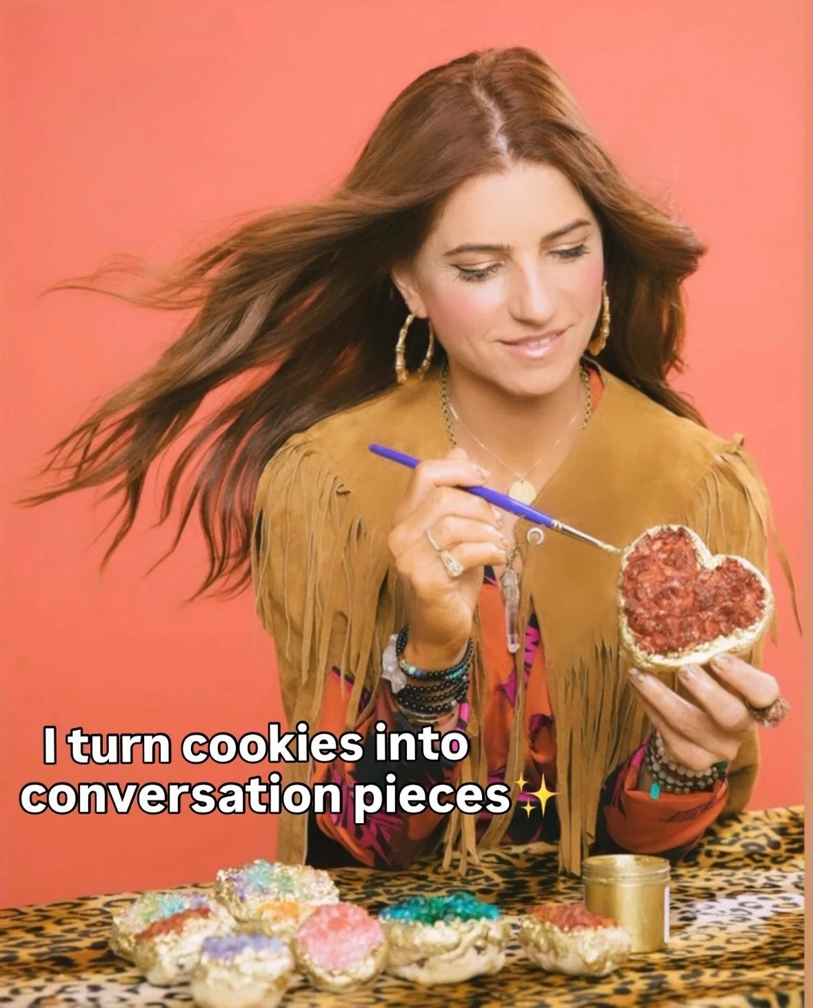 If you&rsquo;re new here, here&rsquo;s the simplest way to say what I do:

✨ I turn cookies into conversation pieces.

What started as custom cookies became something much bigger&mdash;
a way to create brand moments, emotional touchpoints, &amp; edib
