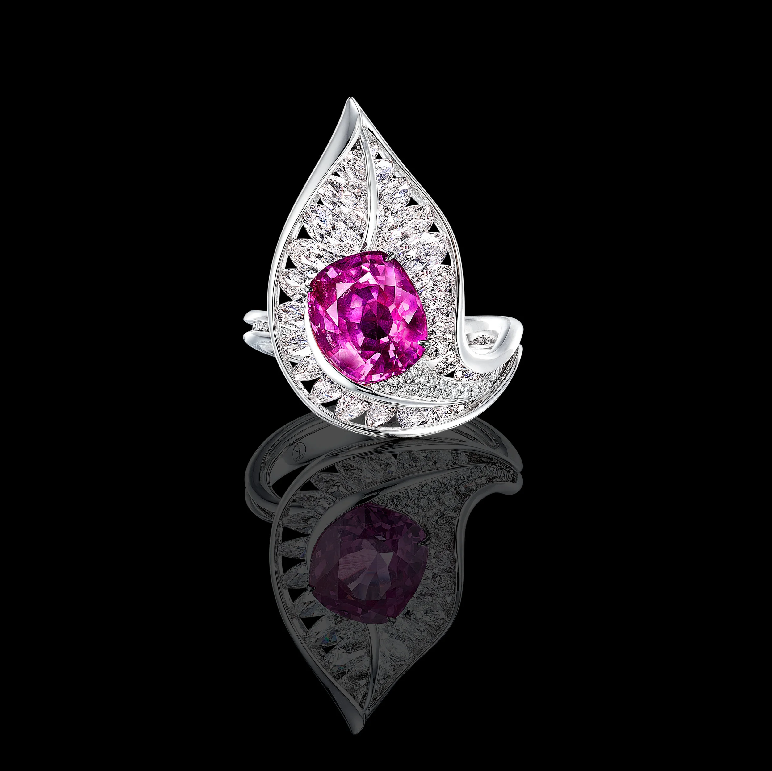 Untreated Burmese Pink Sapphire Ring