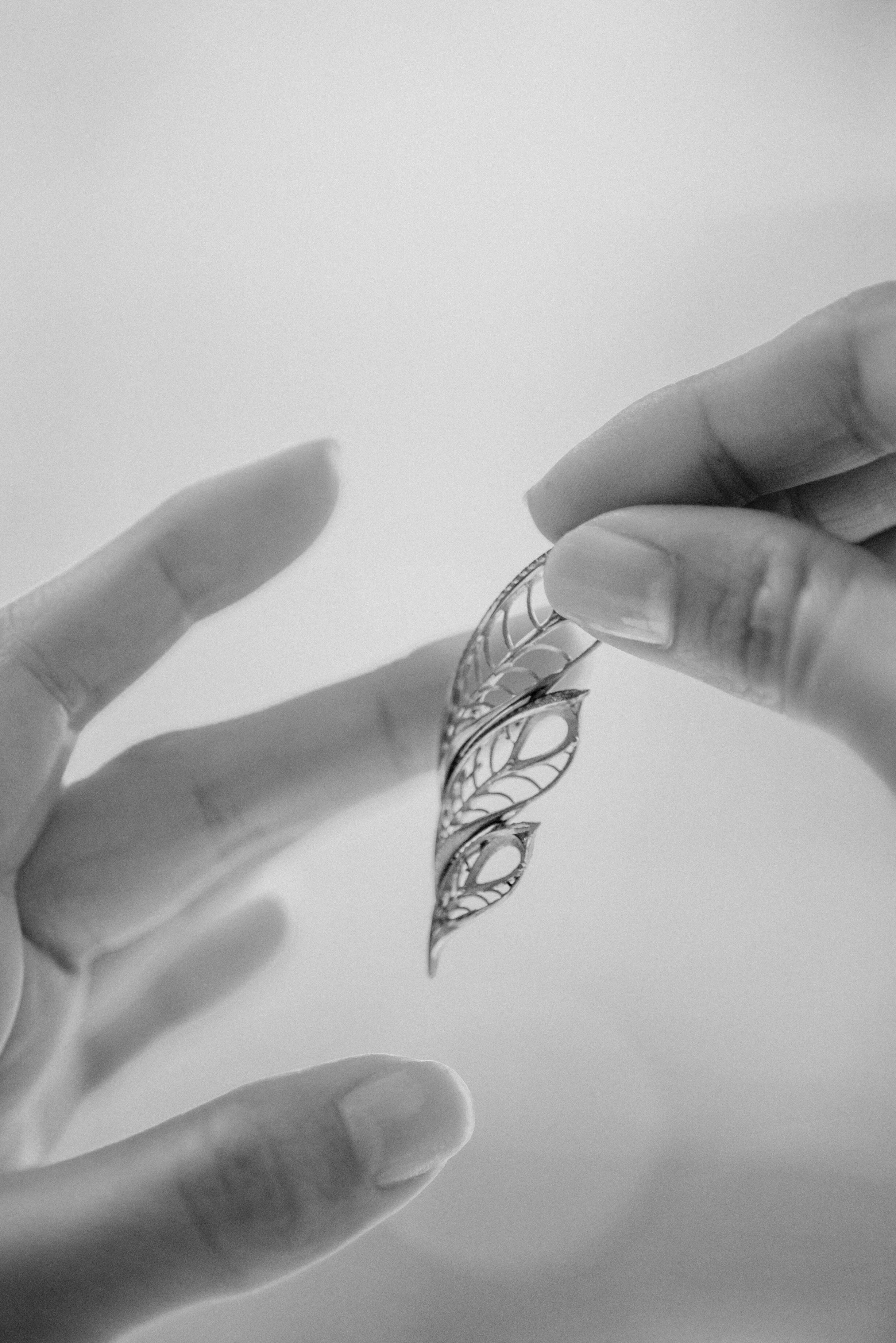 Earring in black & white