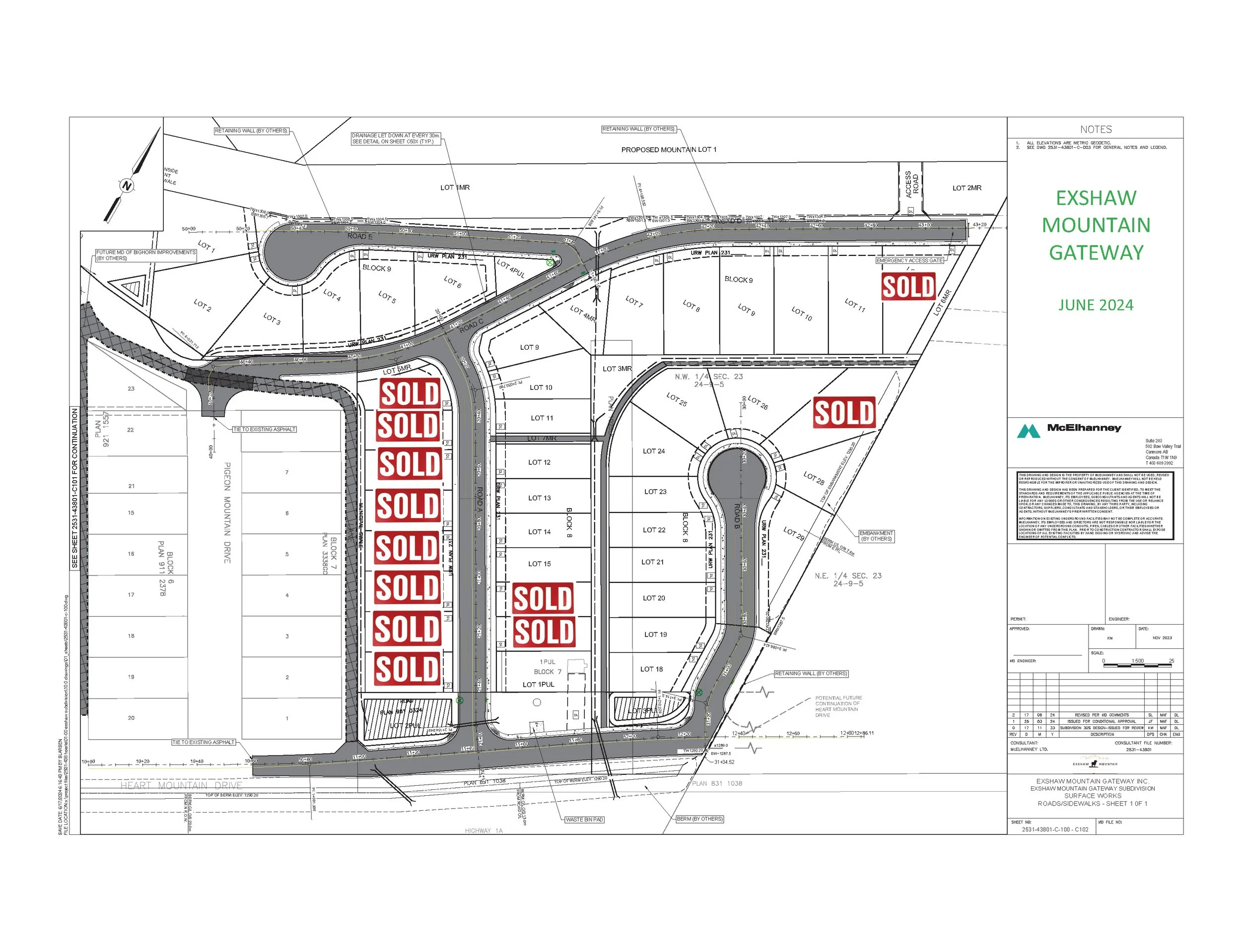 Proposed Lot Plan July 2024 — Exshaw Mountain Gateway