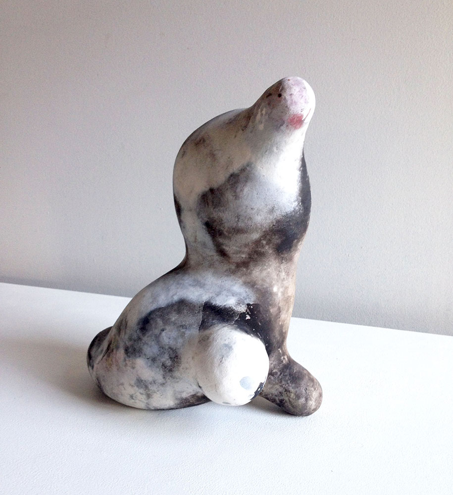 hand-built pit-fired ceramic, 10” x 8” x 5.75”