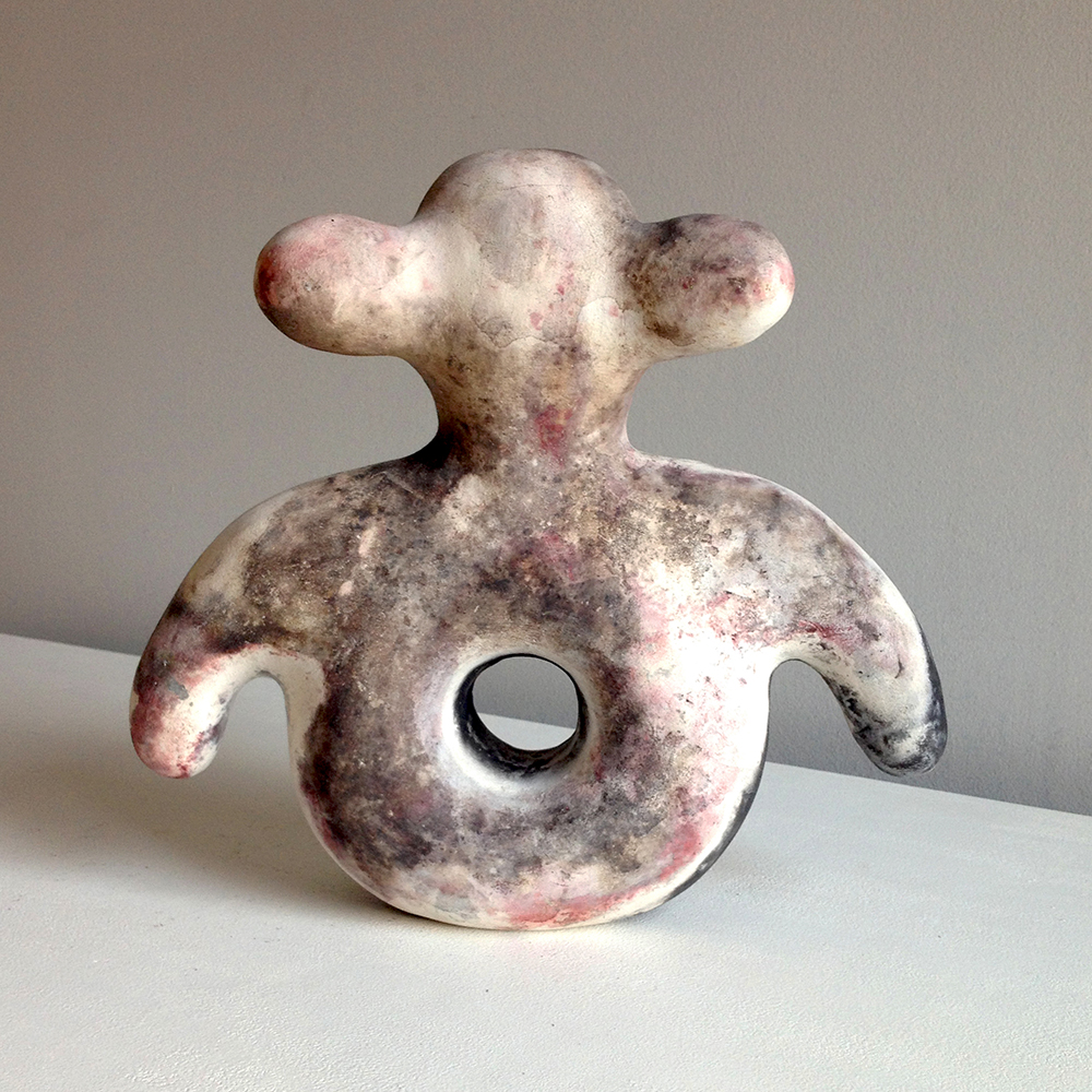 hand-built pit-fired ceramic, 10.5” x 11.5” x 6”