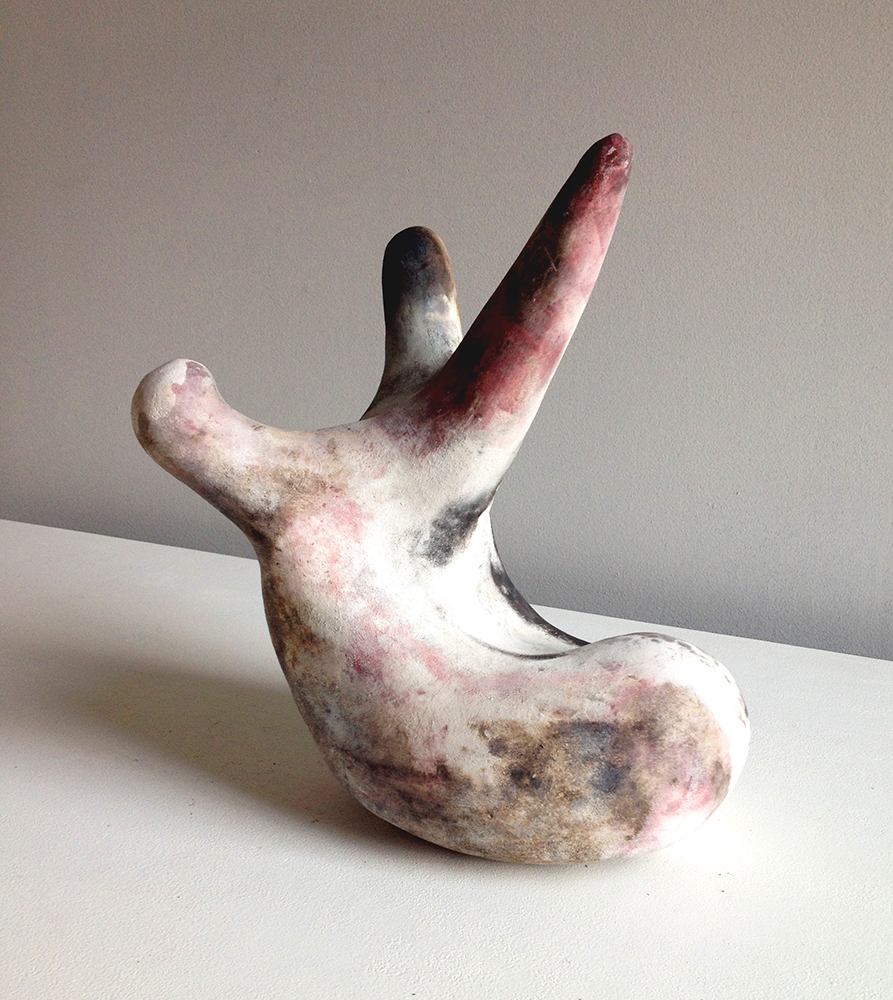 hand-built pit-fired ceramic, 12” x 10” x 9.5”