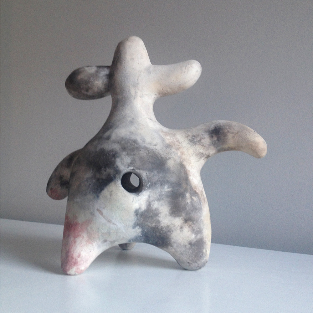 hand-built pit-fired ceramic, 11” x 11” x 7”