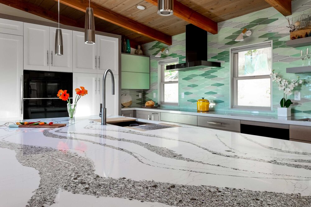 Featured Project Coastal Elegance, Mid Century Modern Tile Countertops