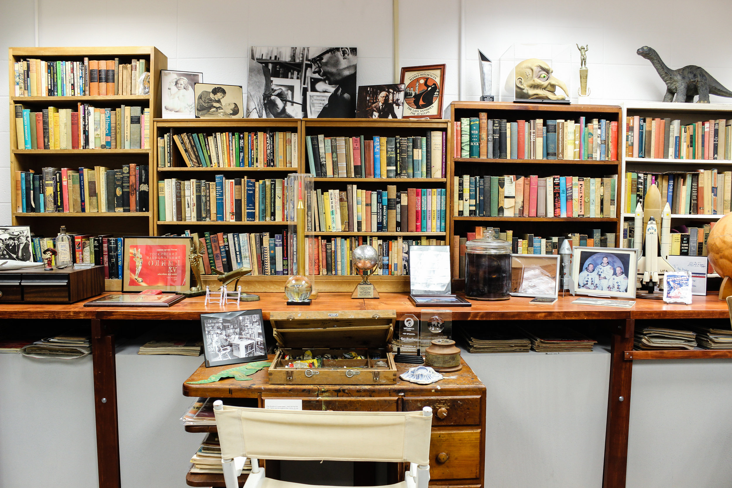 A fairly true recreation of Ray Bradbury’s basement office.